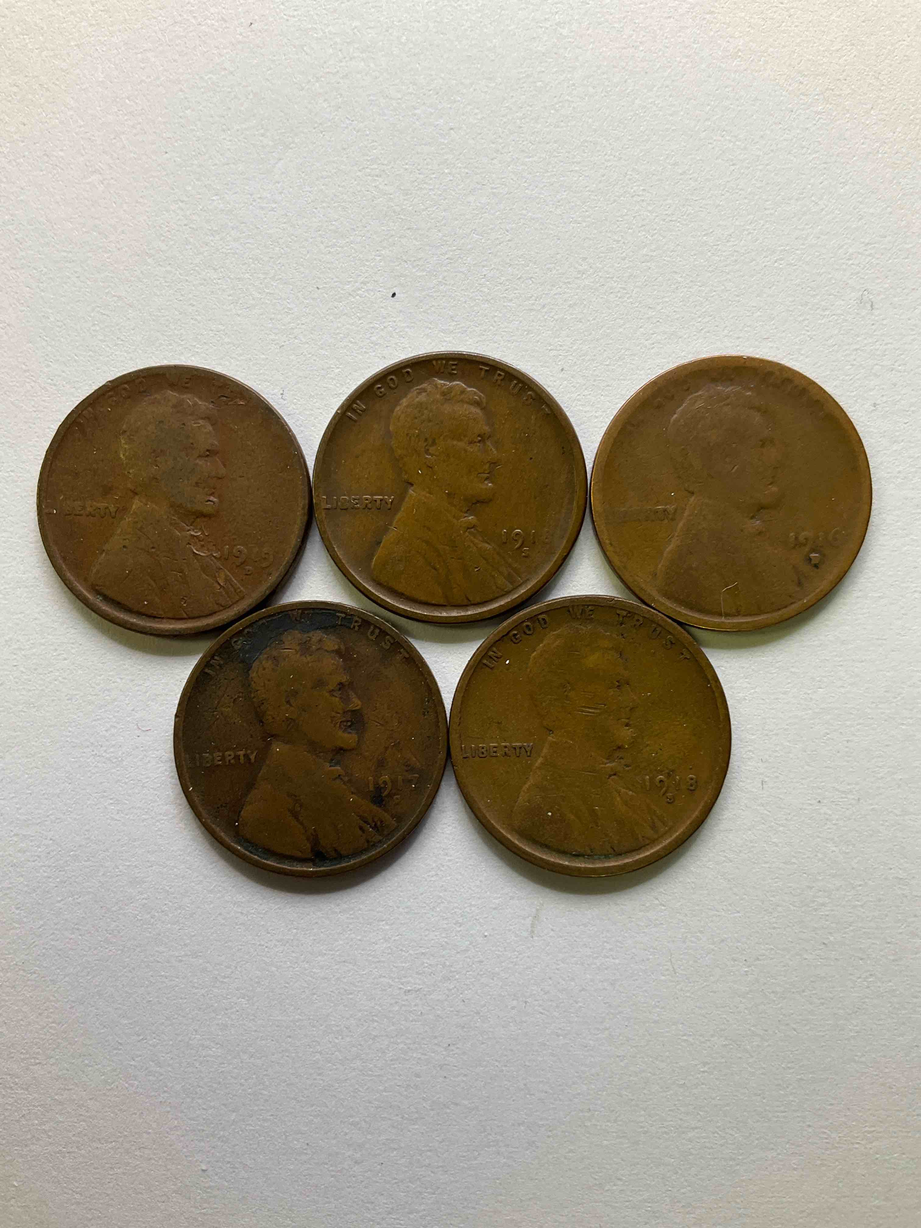 World War One Era Coin Collection! Check Out This Amazing WWi Coin Collection Of Six U.S. Penny Coins With All Coins Spanning The WW1 Era Years Of 1914-1919!Many Dates Very Hard To Find With Low Mintage! Very Hard To Collect! WWl Buffs Rejoice!