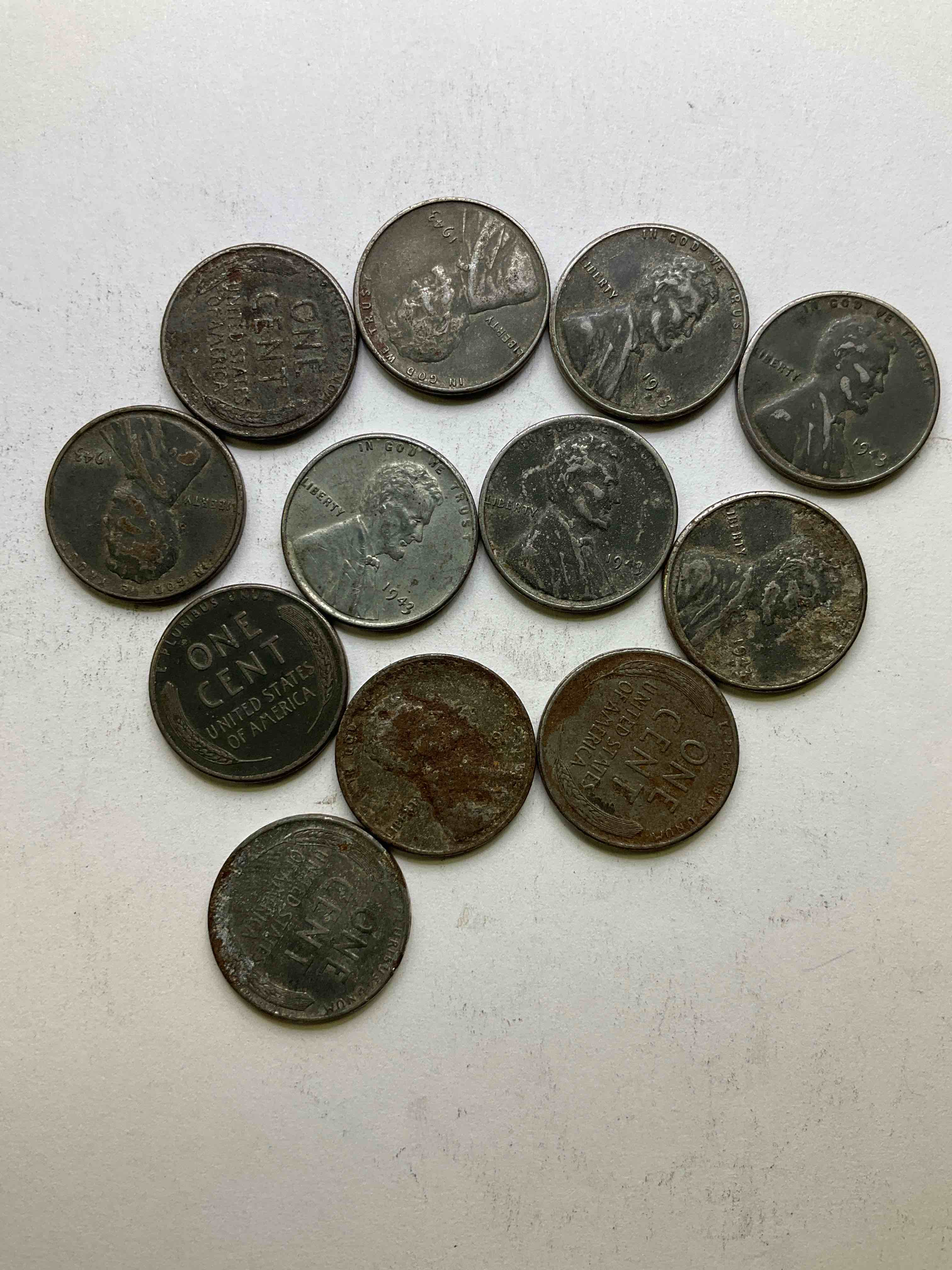 1943 World War Il History! Did You Know That In 1943 Copper Was So Valuable For Making Ammunition That The U.S. Treasury Made Pennies Out Of Steel?! 1943 STEEL Pennies Have Become Valuable, Rare Collector Items! Up For Auction Are Rare WWII Steel Pennies Appearing Circulated. Own Pieces Of World War II History That Are An Awesome Investment!