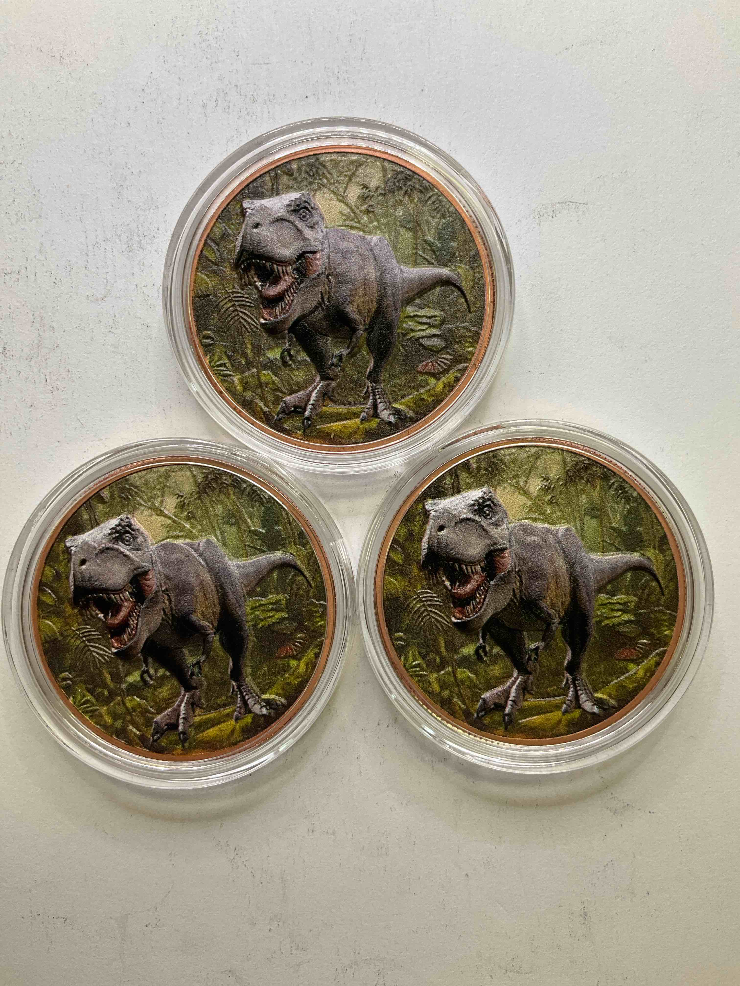 Pure Copper Large Coins! One Ounce Pure Copper Colored TREX Coin, Brand New In Excellent Condition. 1.5" Diameter. Pure Copper! 3D TREX Edition!