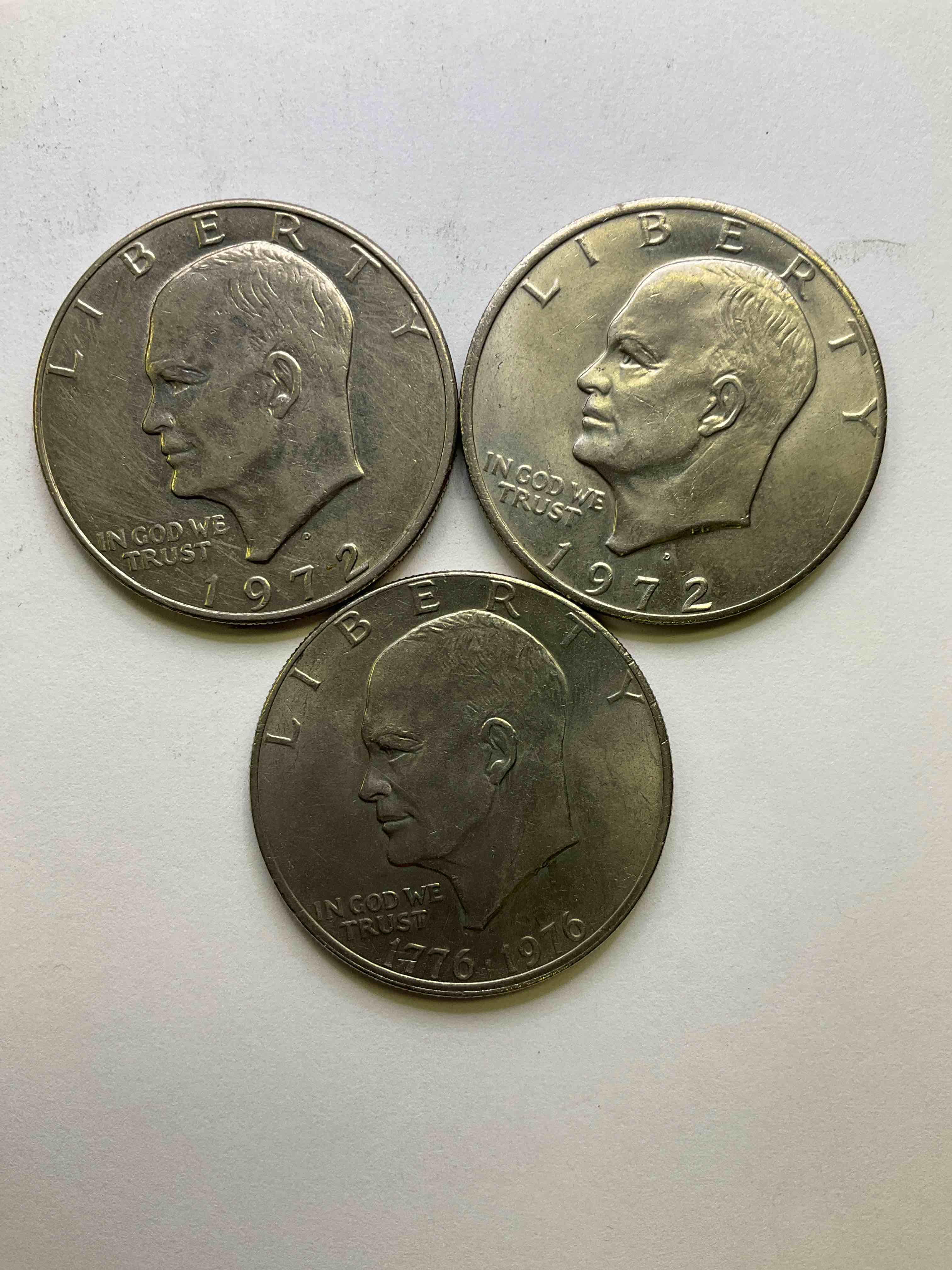 Brilliant Bicentennial Eisenhower Dollar Coins! These Striking, Large U.S. Coins Were Minted From 1971-1978. Here Are Gorgeous Examples Of “Ike" Dollars From 1976 & More! These Coins Have Become Immensely Popular With Collectors & Some Have Great Toning!