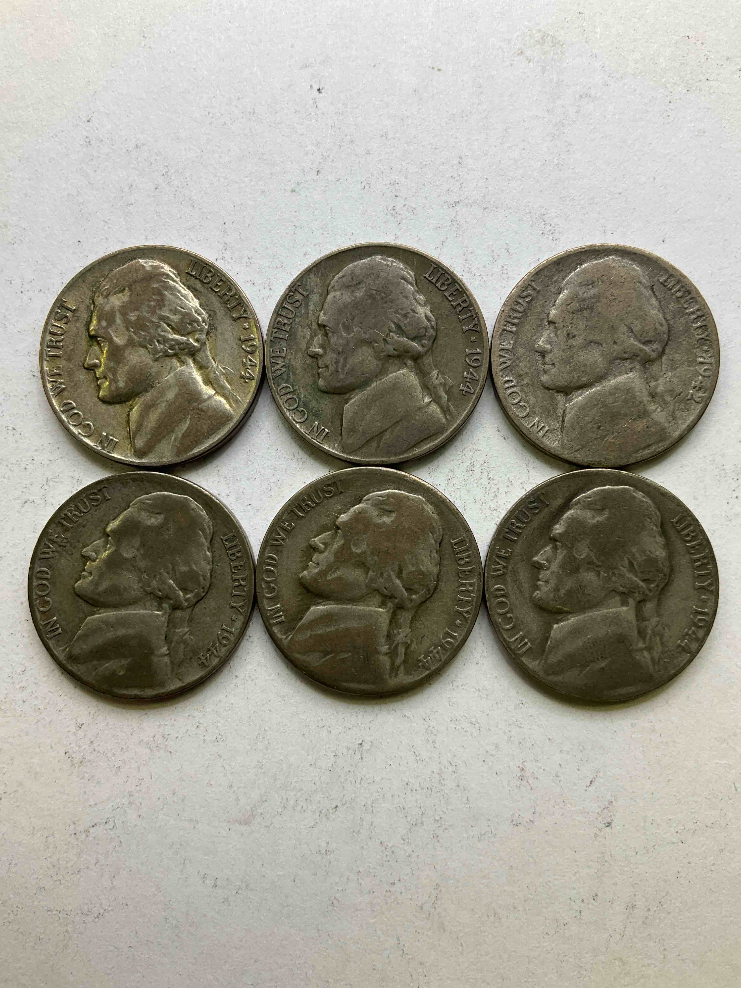 World War II Silver! Did You Know That Nickels Were Actually Made Of Silver During World War I In 1942, 1943 & 1944? This Is Because America Needed Nickel To Make Ammunition, So The U.S. Treasury Made Nickels Out Of Partial Silver Instead Of Nickel For These Three Years Only! Own Great Pieces Of Rare World War II Silver. All Silver Nickels Dated... The Height Of The War! Each Nickel Was Minted At 35% Silver, 56% Copper & 9% Manganese. Own Rare Pieces Of Valuable World War II Precious Metal History! Hard To Find!