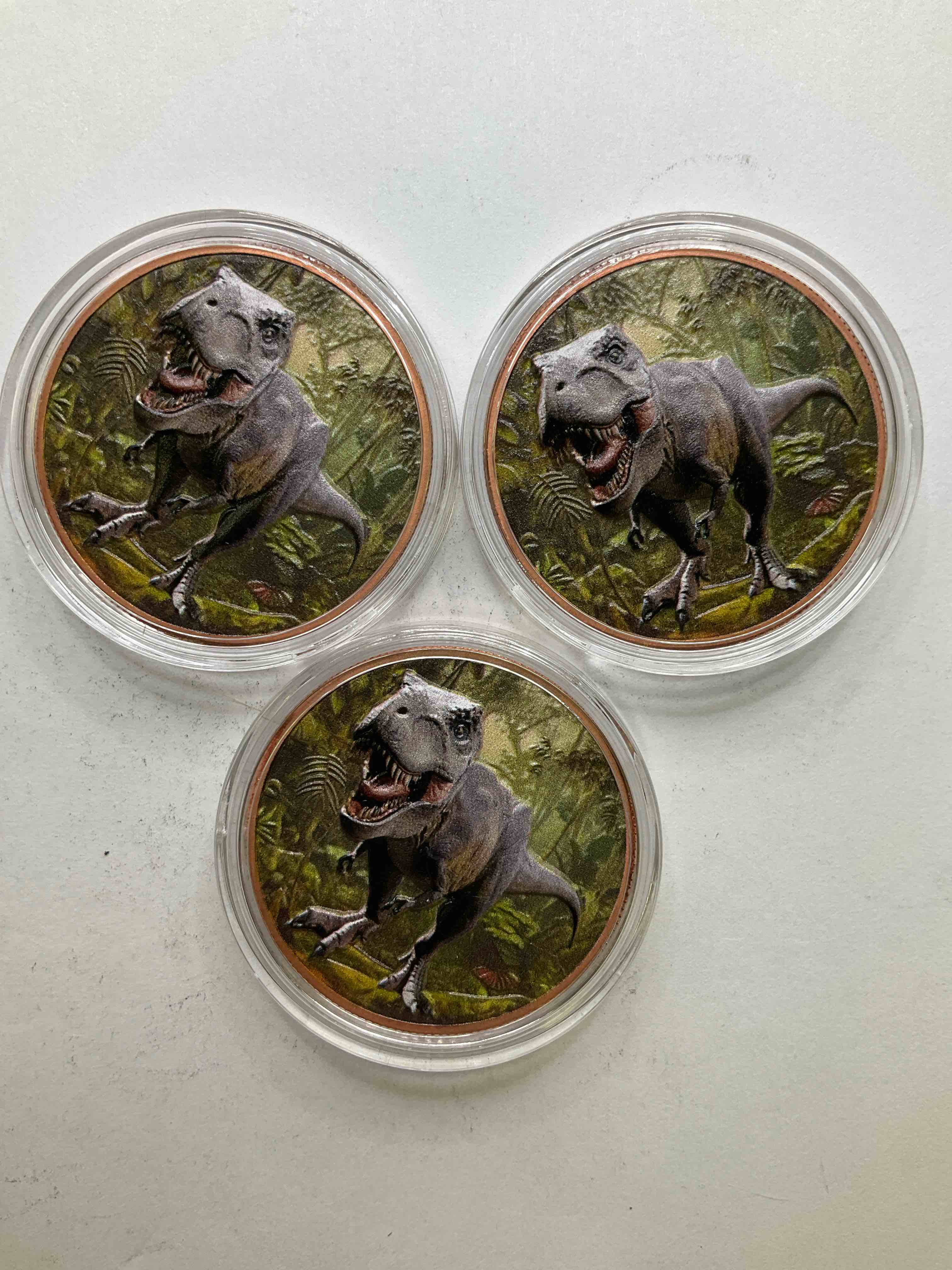 Pure Copper Large Coins! One Ounce Pure Copper Colored TREX Coin, Brand New In Excellent Condition. 1.5" Diameter. Pure Copper! 3D TREX Edition!