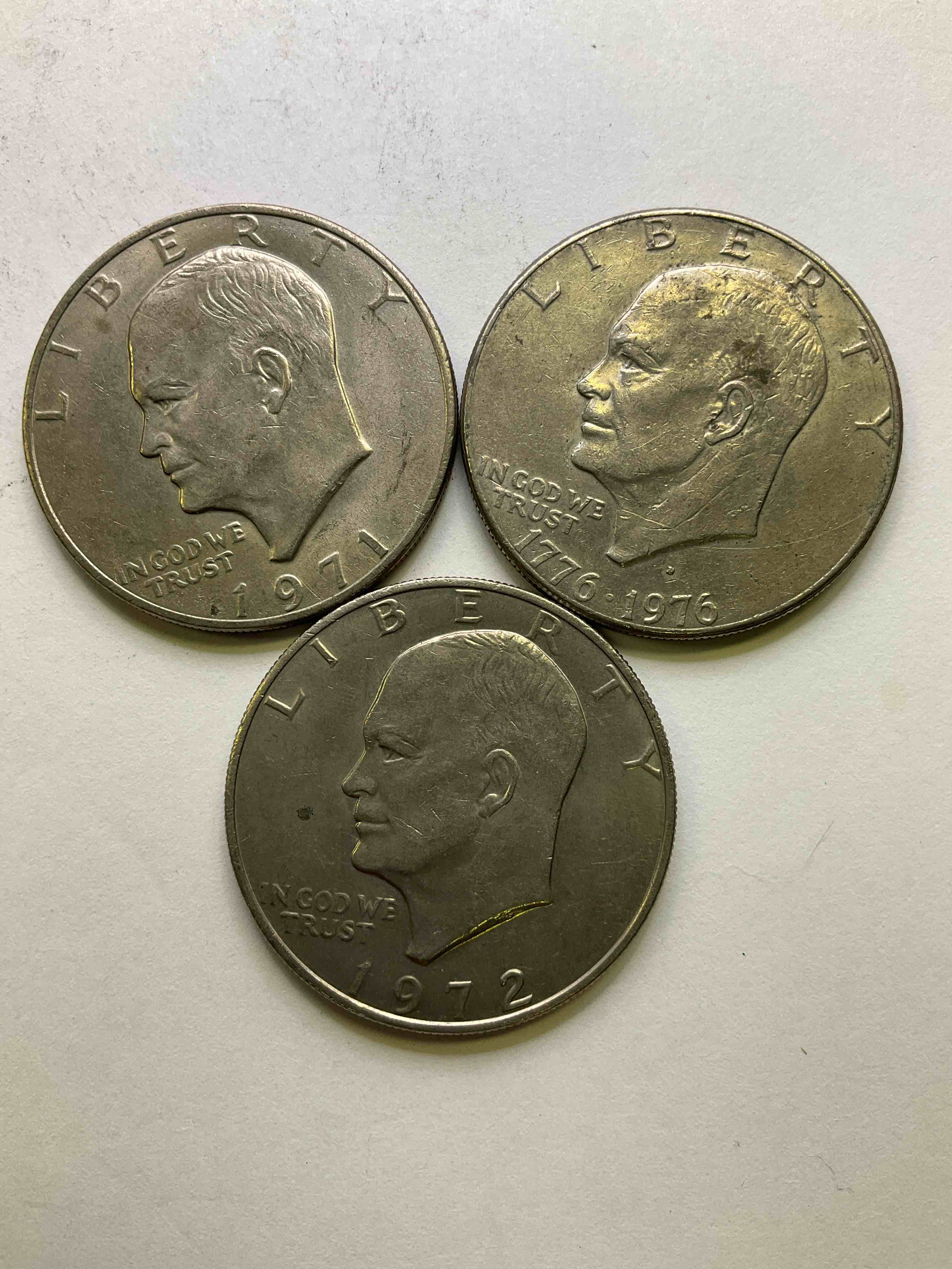 Brilliant Bicentennial Eisenhower Dollar Coins! These Striking, Large U.S. Coins Were Minted From 1971-1978. Here Are Gorgeous Examples Of “Ike" Dollars From 1976 & More! These Coins Have Become Immensely Popular With Collectors & Some Have Great Toning!