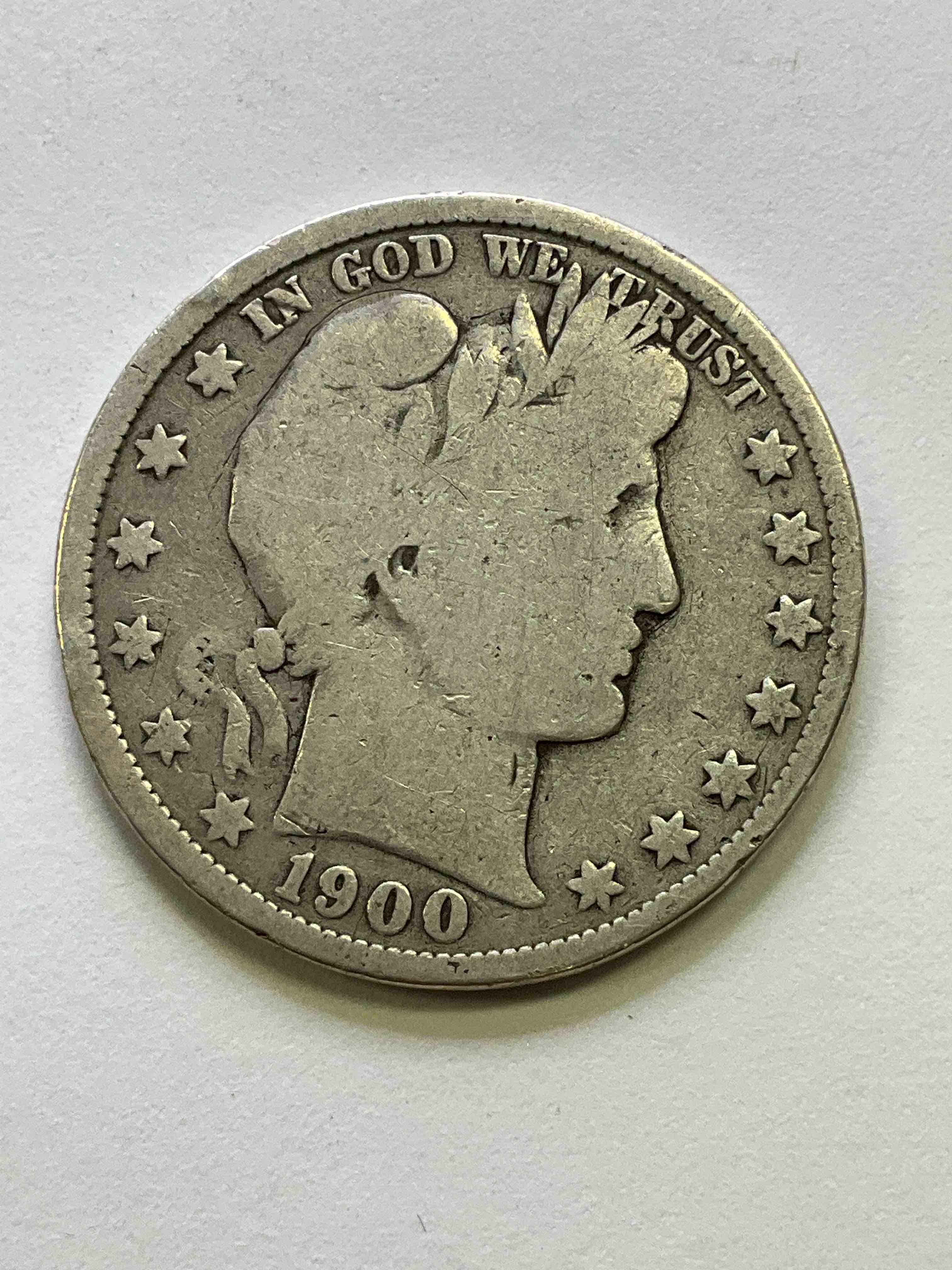 rare us fine silver! barber half dollar, 90% silver! 1900 edition! nearly impossible to collect! rare & very coveted by collectors! own a piece of history great for coin collectors, think of the history these coins have seen! rare 90% silver barber half dollar!