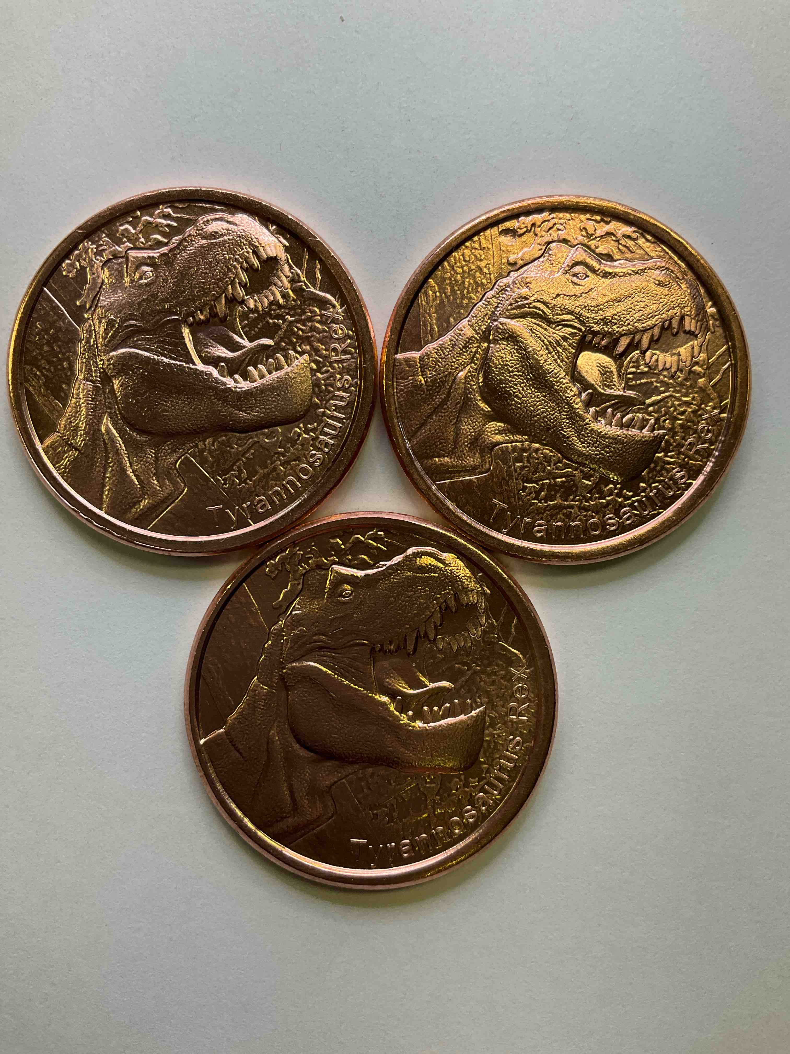 Pure Copper Large Coins! One Ounce Pure Copper TREX Coin, Brand New In Excellent Condition. 1.5" Diameter. Pure Copper! TREX Edition!