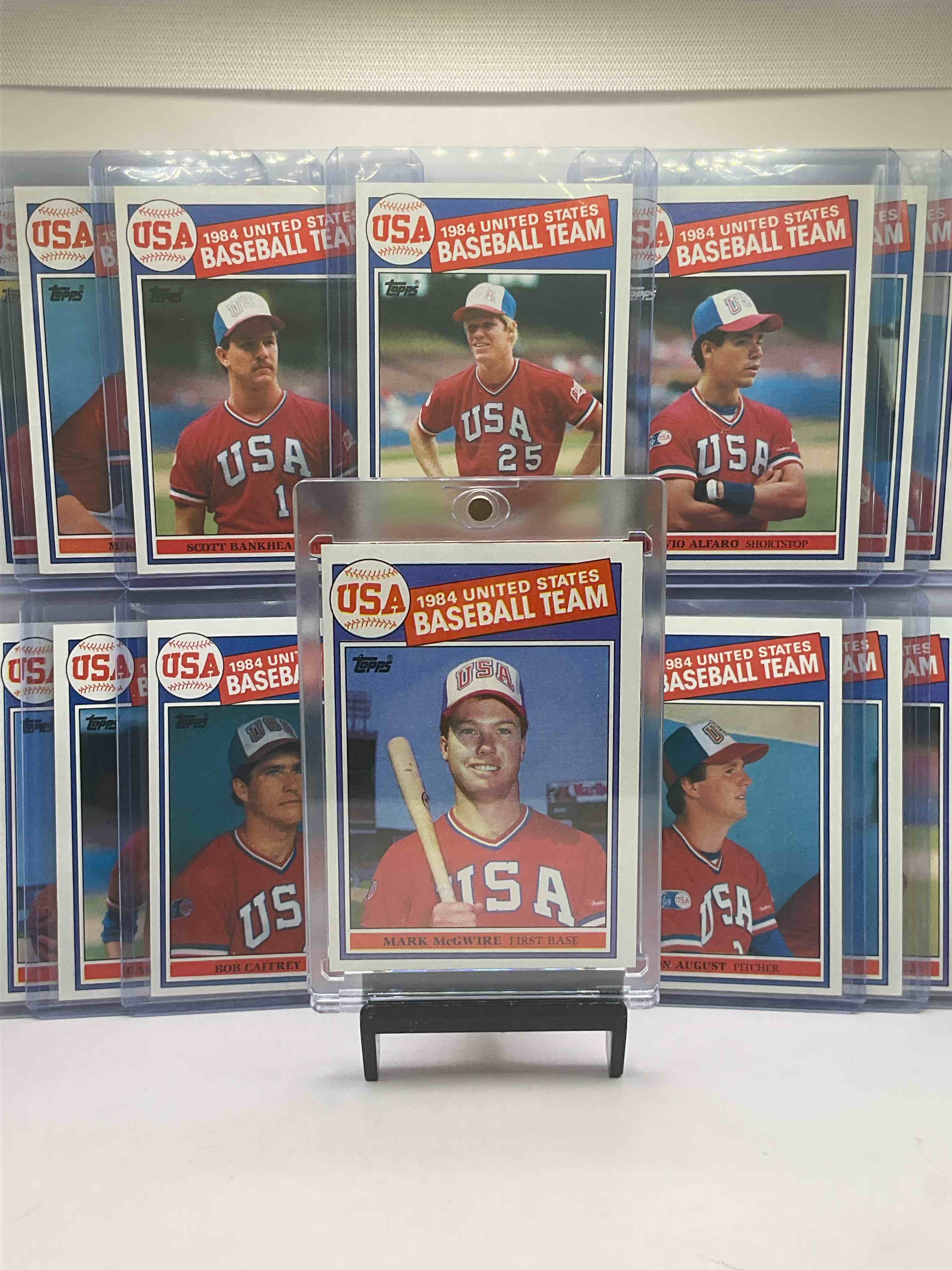 Mark McGwire Rookie Card! What!? 1984 Topps Baseball USA United States Baseball Team! Crazy Topps 1984 Cards, Mark McGwire, Cory Snyder, Scott Bankhead, Don August, Bob Caffrey, Flavio Alfaro & More! Insane 1984 USA Baseball Cards! 