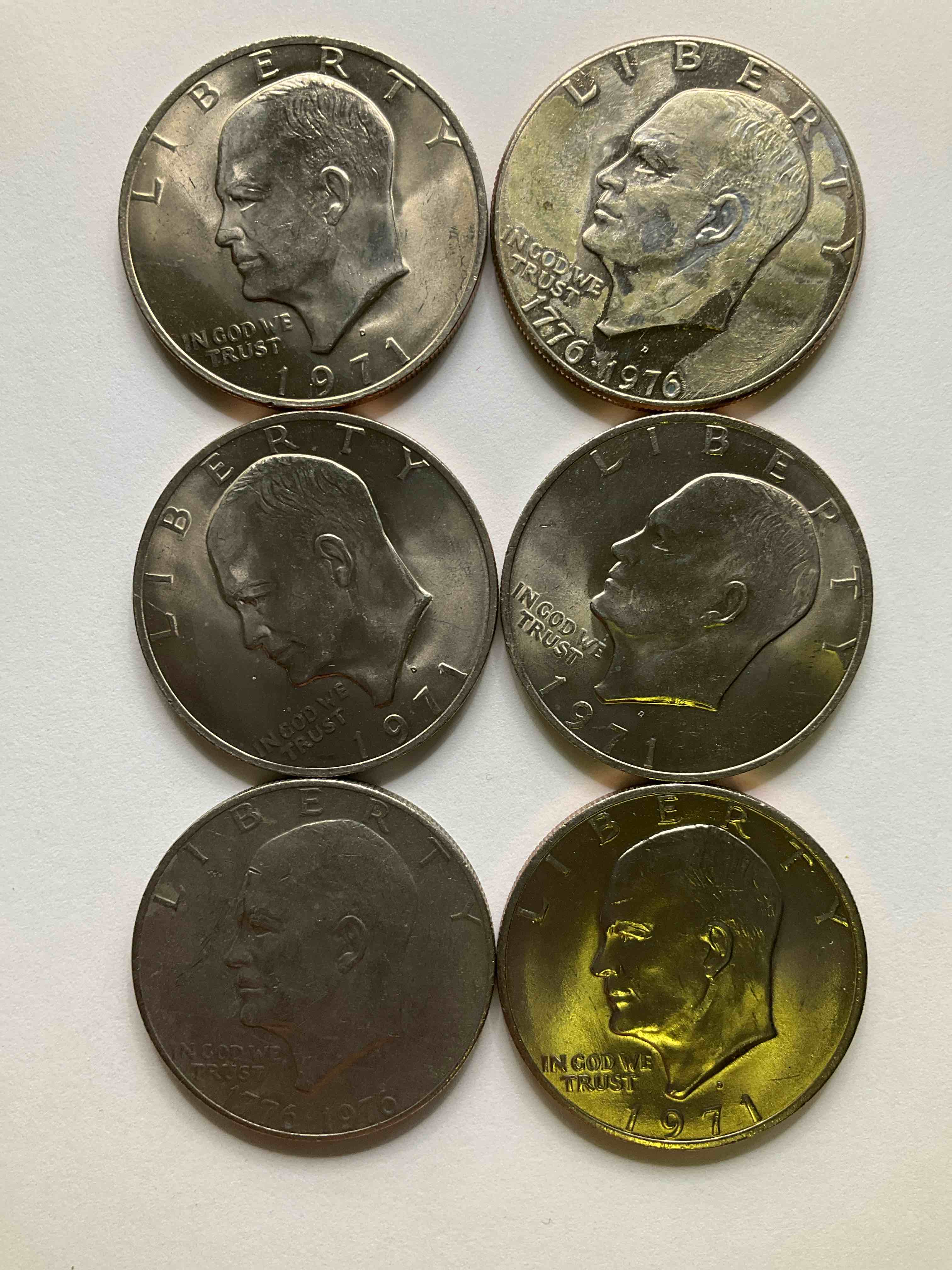 Brilliant Eisenhower Dollar Coins! These Striking, Large U.S. Coins Were Minted From 1971-1978. Here Are Gorgeous Examples Of “Ike" Dollars From 1976 & More! These Coins Have Become Immensely Popular With Collectors & Some Have Great Toning!