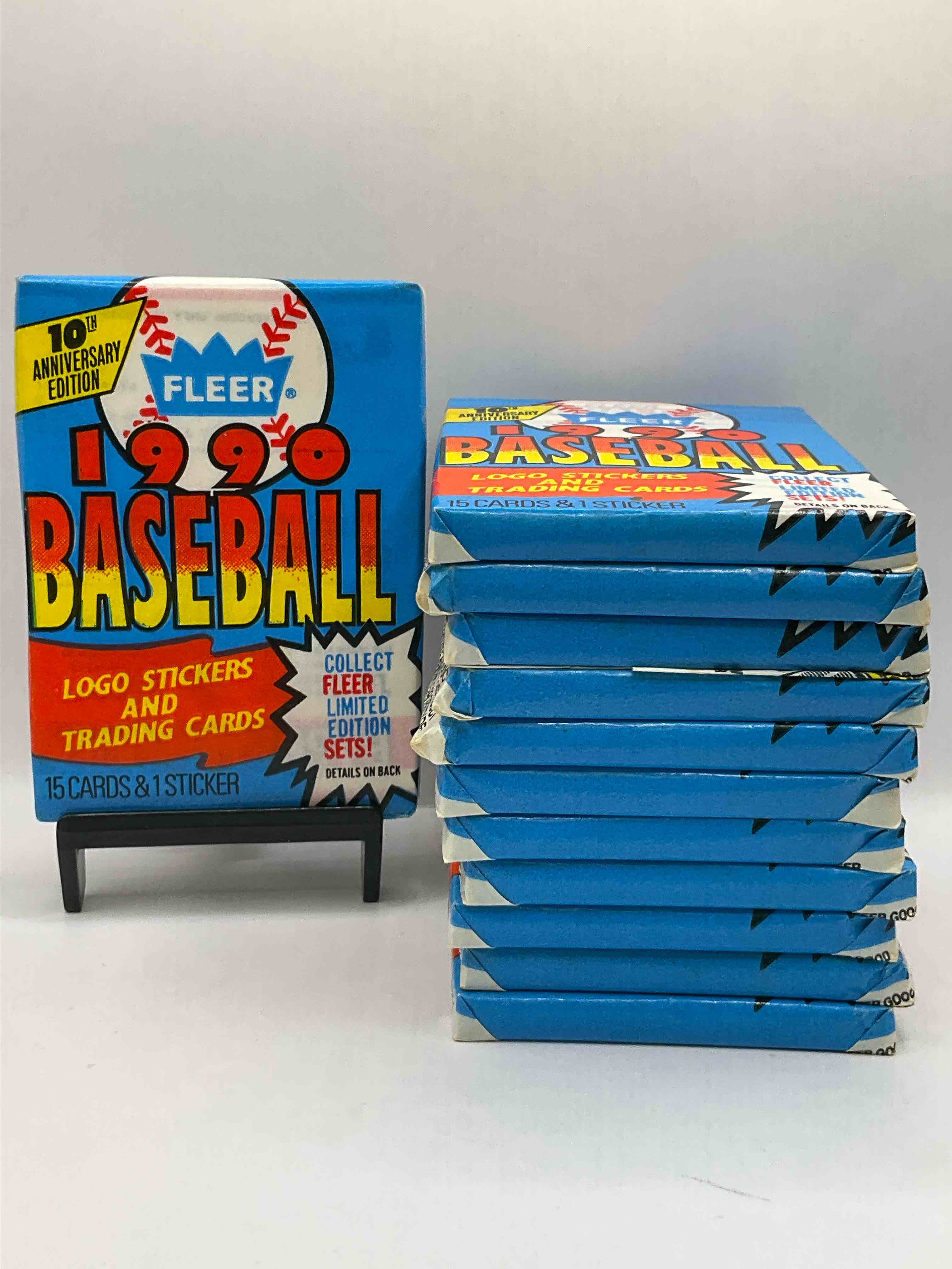 Vintage Baseball! Awesome 1990 Fleer Baseball Unopened Sports Card Wax Packs! Direct From Original Box! Search For Valuable Collectible Ken Griffey Jr Cards!