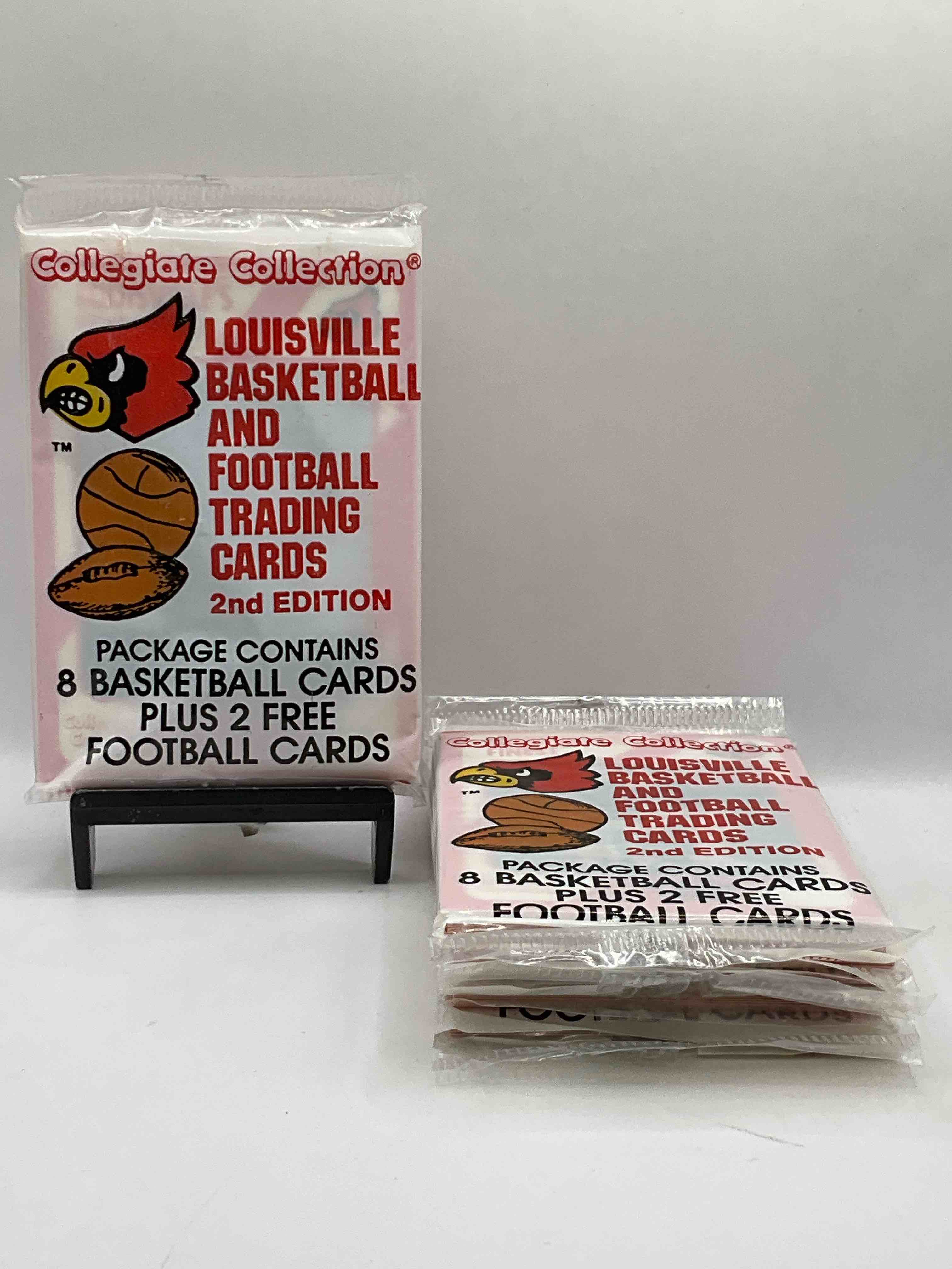 louisville cardinals collegiate collection basketball & football card packs! 10 cards per pack! search for legends! pervis ellison, darrell griffith & so many more! cards fans rejoice!