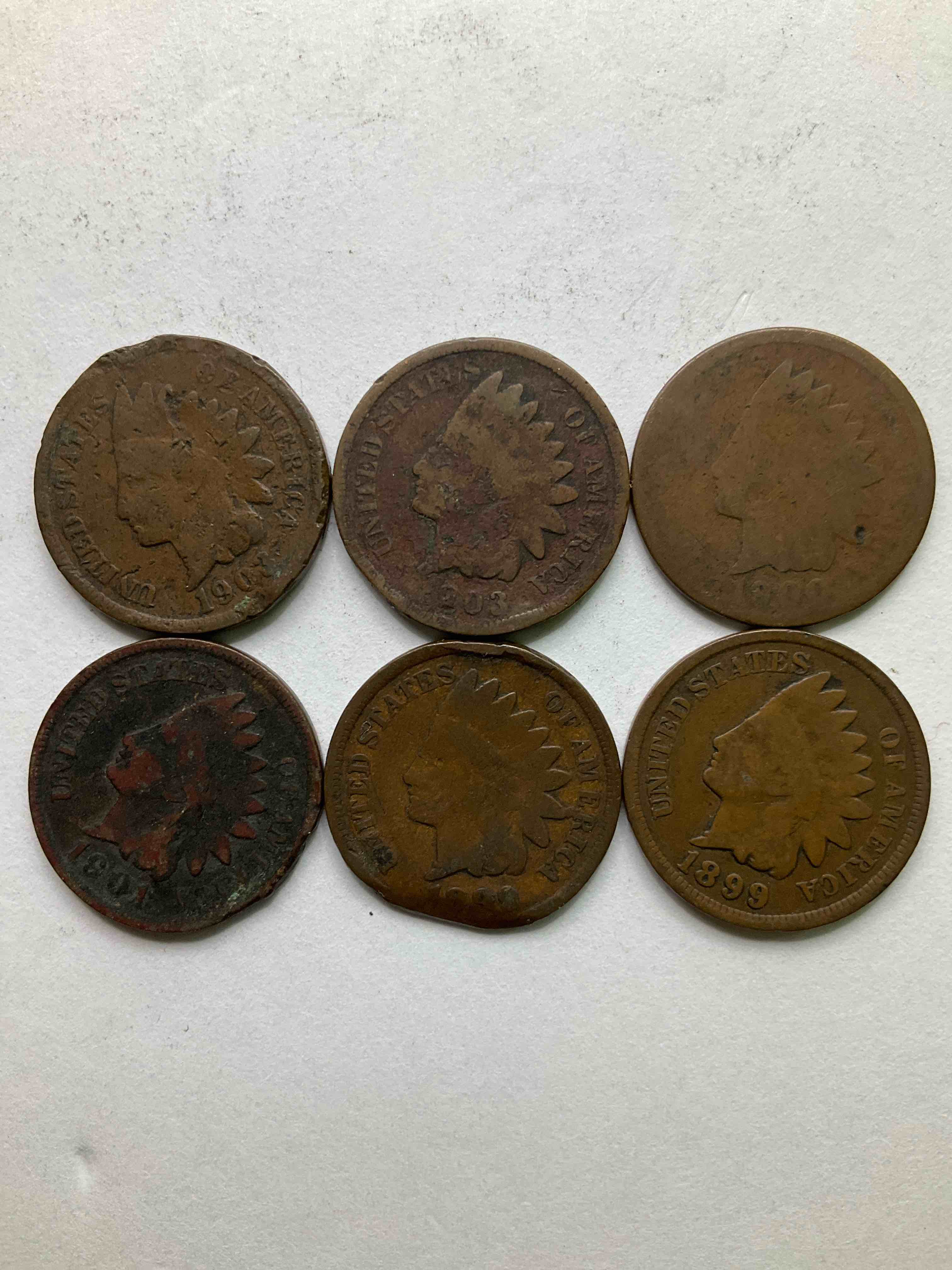 Indian Head Pennies! These Gorgeous U.S. Pennies Were Minted From 1859-1909 & Have Become Serious Collector Items! The "Indian Head" Design Is Actually A Representation Of Lady Liberty Wearing An Indian Headdress. Here Are Beautiful, Well-Kept Examples Representing Many Different Mint Years! Great For Collecting, Investing & Learning History, & Rare With Visible Dates!