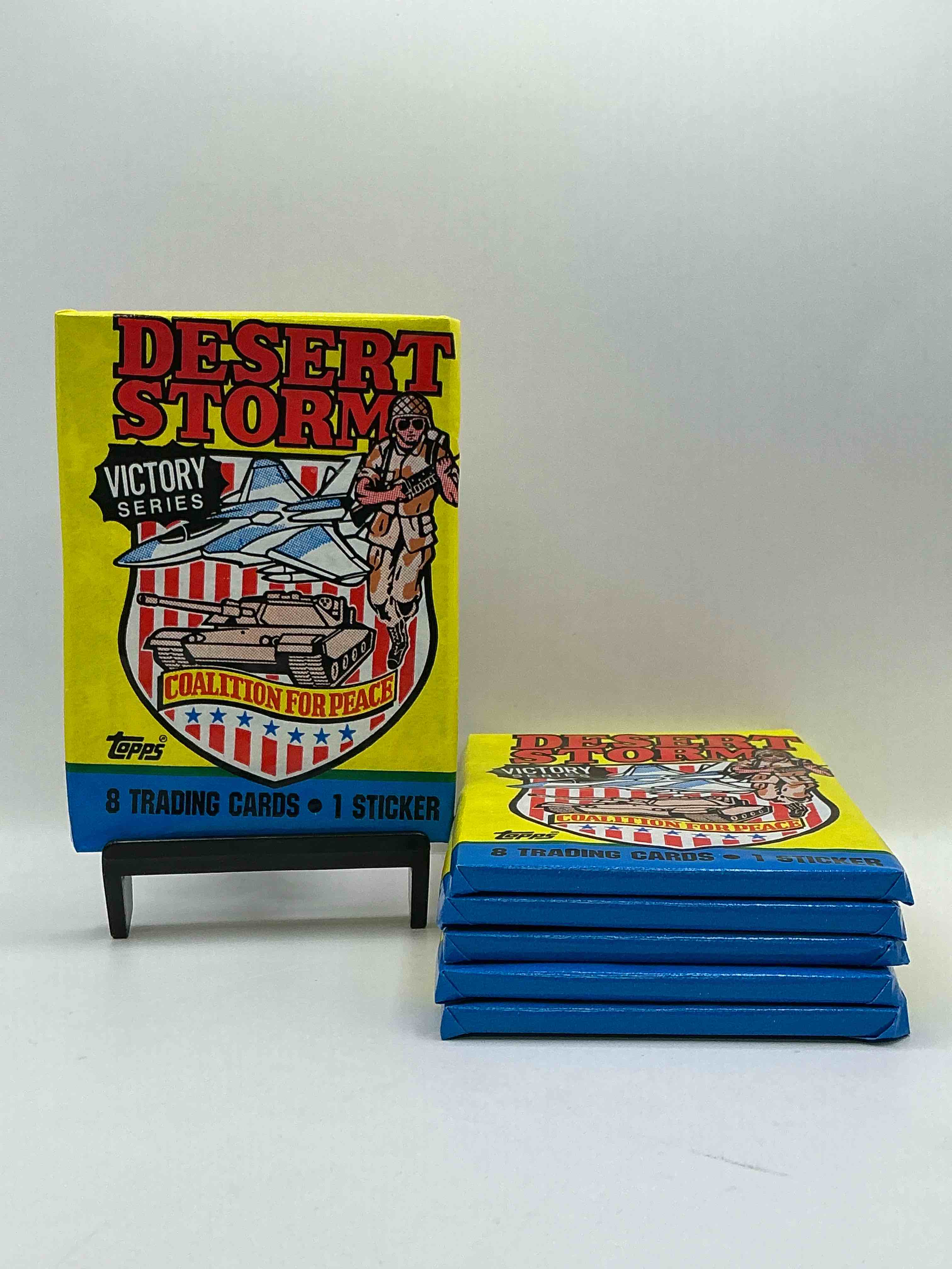 Calling Veterans! Awesome 1991 Desert Storm Coalition For Peace Unopened Wax Pack, Direct From Original Sealed Retail Case! Great Gift For Veterans!