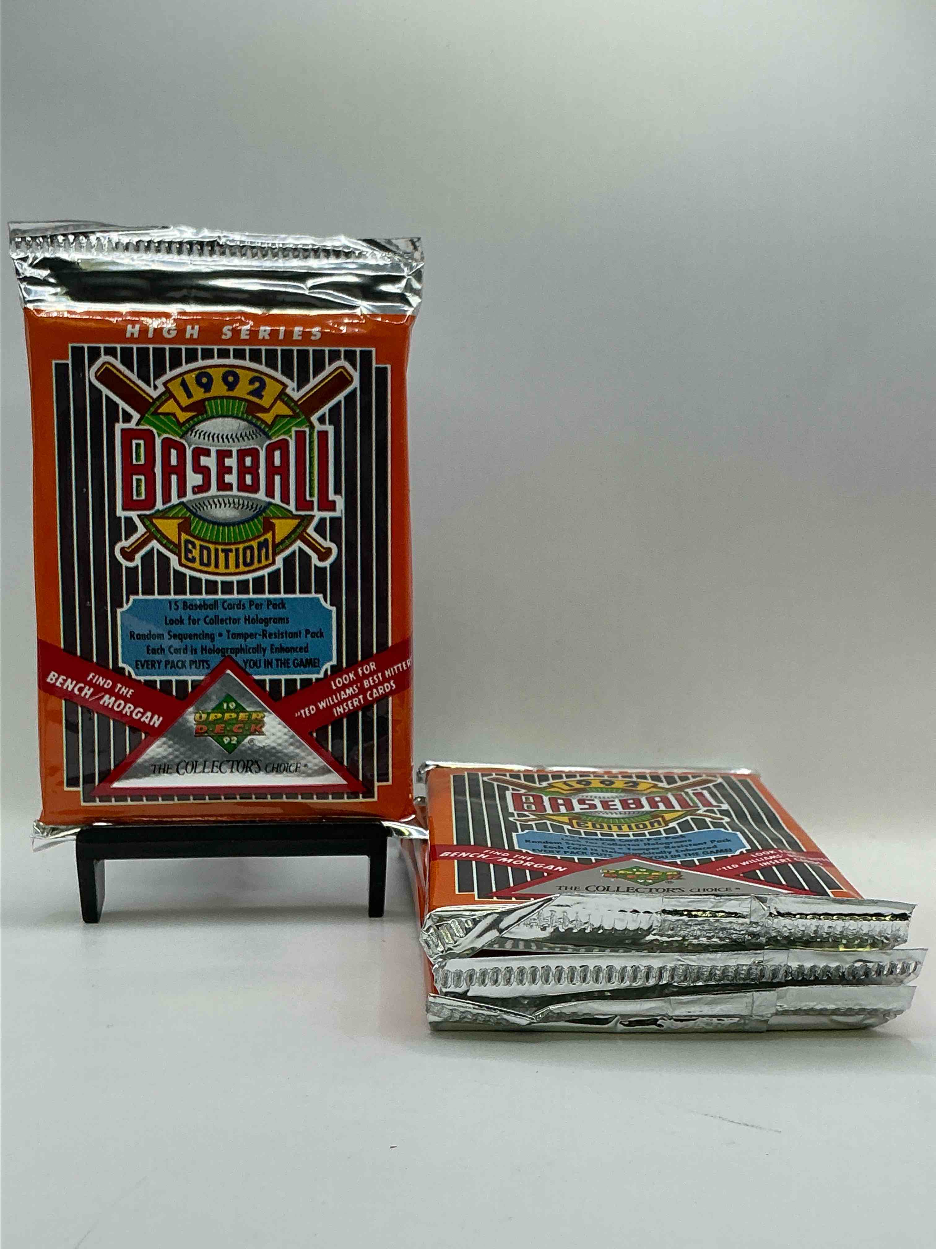 1992 Upper Deck Baseball Sealed Sports & Collectible Card Pack, Direct From Original Sealed Retail Case! Search For Ultra Rare & Valuable Ted Williams & Johnny Bench Signed Insert Cards As Well As Deion Sanders, Ken Griffey Jr., Nolan Ryan &