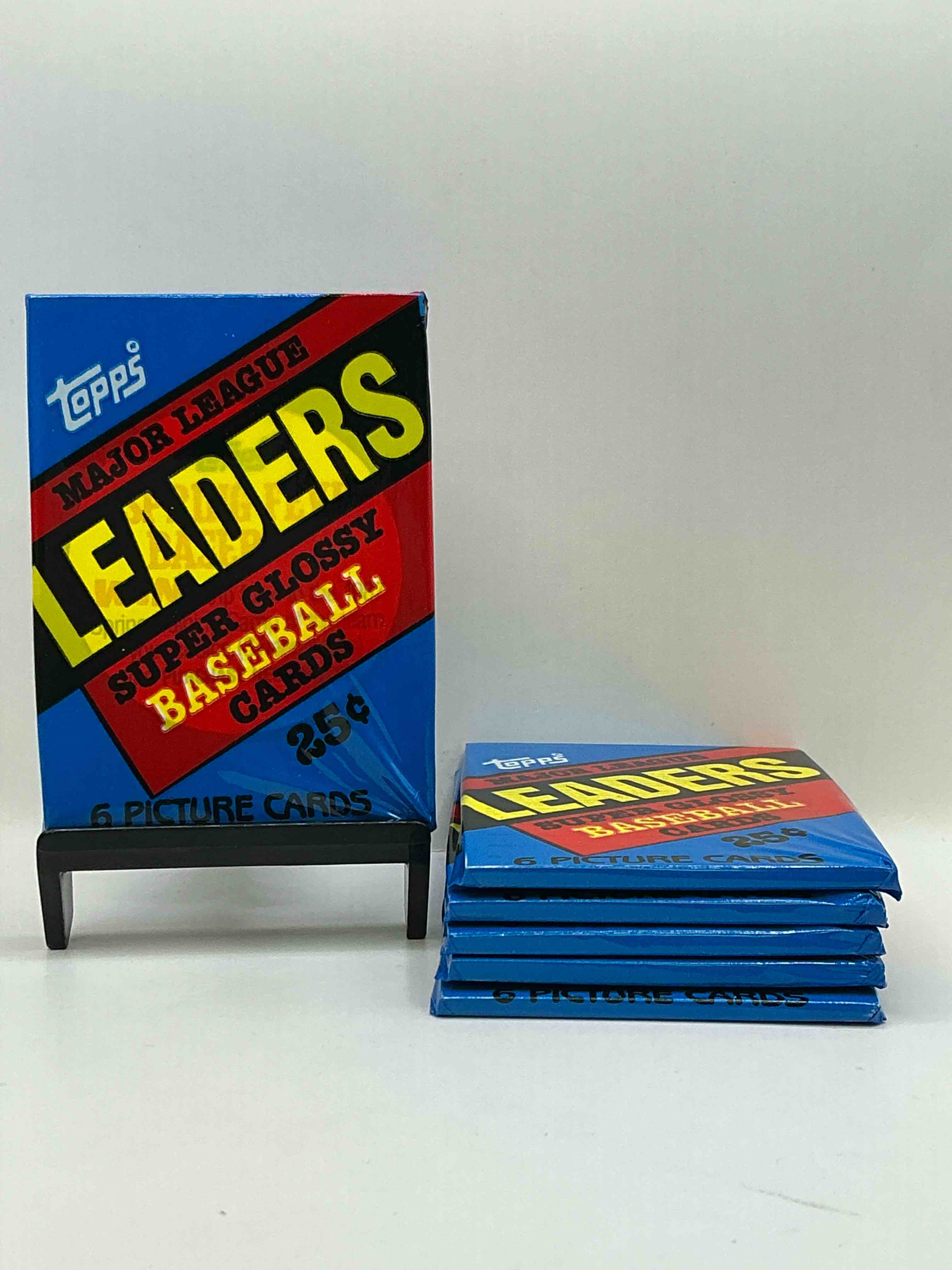 Ultra Rare! 1986 "MLB Leaders" Unopened Miniature Baseball Collectible Card Packs, 6 Cards Per Pack, Direct From Original Retail Case. Super Rare, Impossible To Find! Like New Condition!