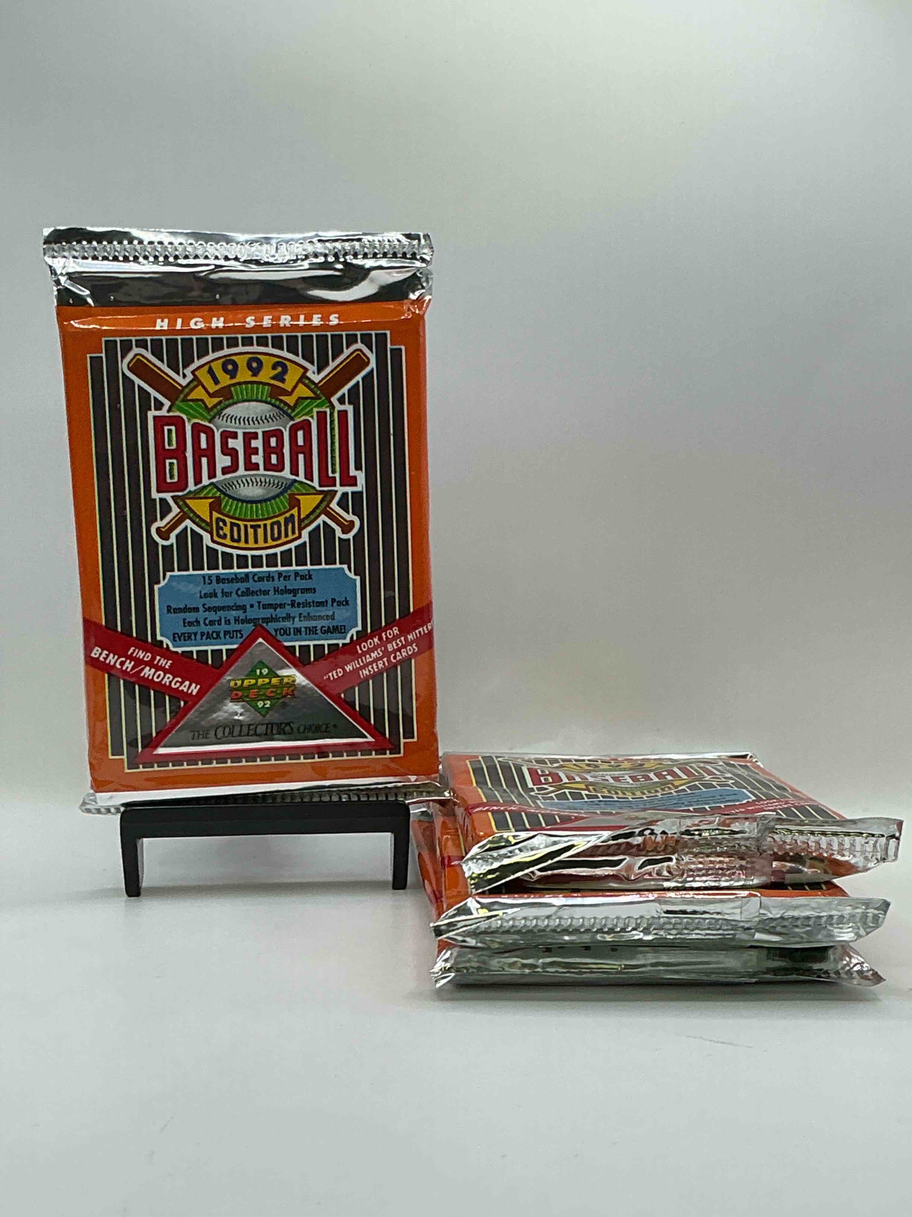 1992 Upper Deck Baseball Sealed Sports & Collectible Card Pack, Direct From Original Sealed Retail Case! Search For Ultra Rare & Valuable Ted Williams & Johnny Bench Signed Insert Cards As Well As Deion Sanders, Ken Griffey Jr., Nolan Ryan &