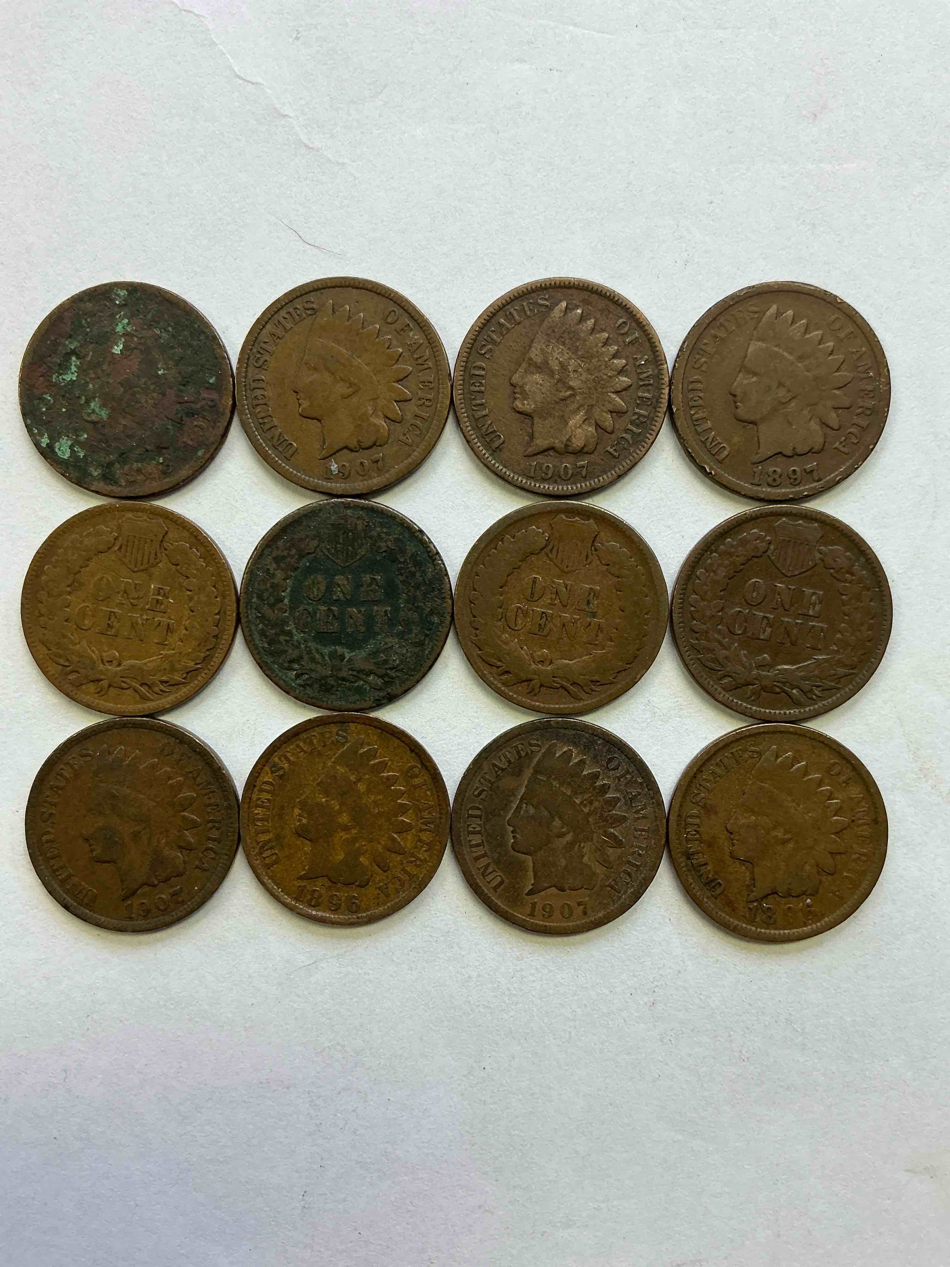 Indian Head Pennies! These Gorgeous U.S. Pennies Were Minted From 1859-1909 & Have Become Serious Collector Items! The "Indian Head" Design Is Actually A Representation Of Lady Liberty Wearing An Indian Headdress. Here Are Beautiful, Well-Kept Examples Representing Many Different Mint Years! Great For Collecting, Investing & Learning History, & Rare With Visible Dates!