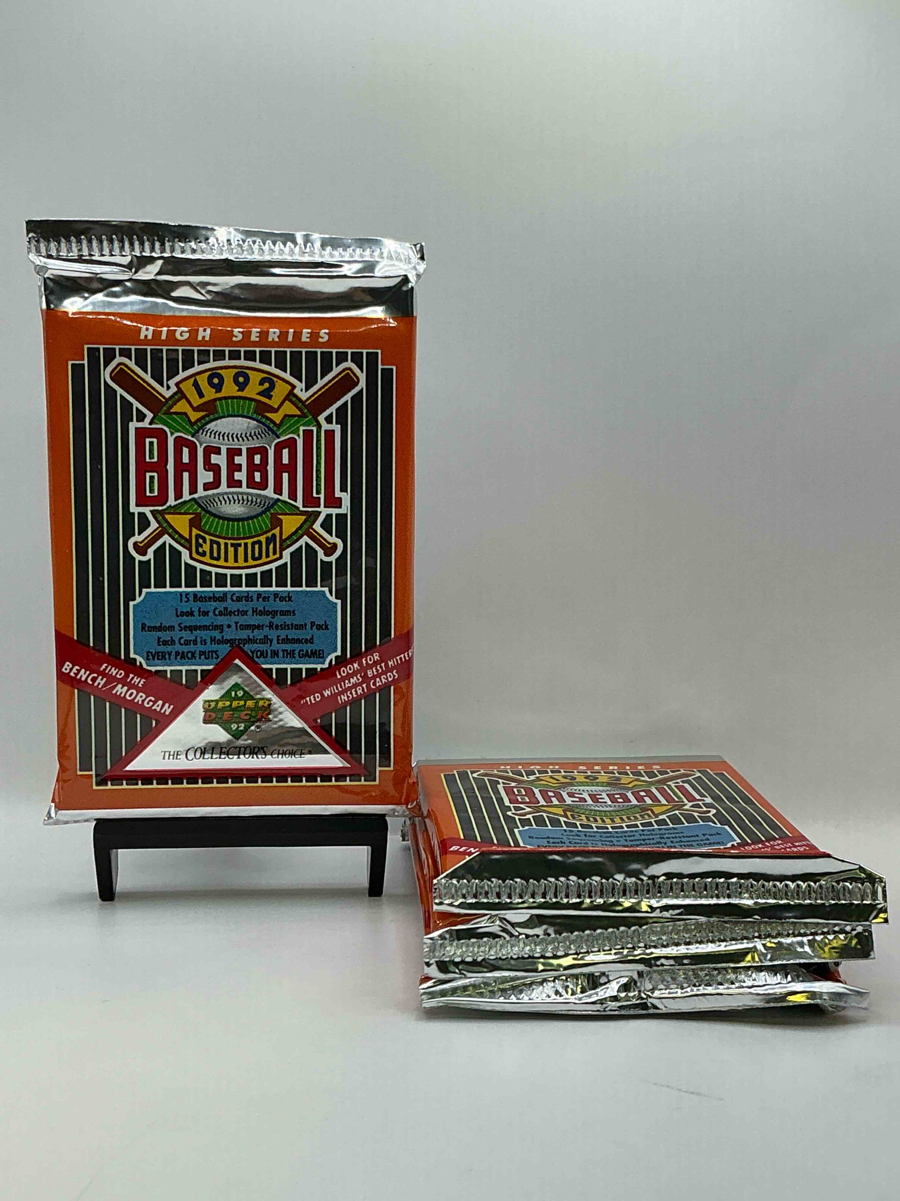 1992 Upper Deck Baseball Sealed Sports & Collectible Card Pack, Direct From Original Sealed Retail Case! Search For Ultra Rare & Valuable Ted Williams & Johnny Bench Signed Insert Cards As Well As Deion Sanders, Ken Griffey Jr., Nolan Ryan &