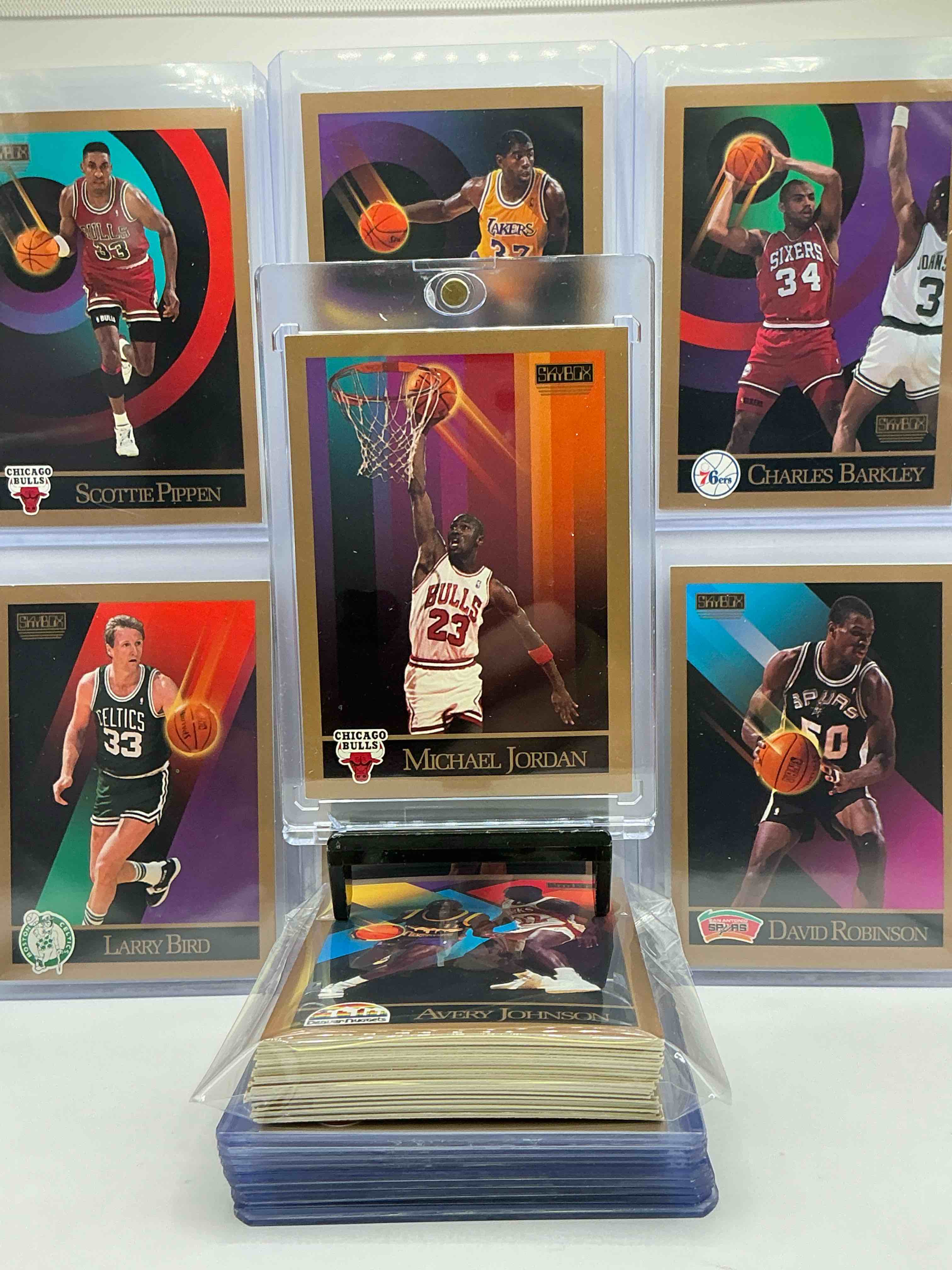 Michael Jordan! 1990 Skybox 50 Card Basketball! The BEST Cards From The Year!Michael Jordan, Magic Johnson, Larry Bird, Scottie Pippen, David Robinson Rookie, Charles Barkley, Akeem Olajuwon, Karl Malone, Clyde Drexler & More! All Stars, Hall Of Famers, Champions & More, The Perfect Mix Of Miscellaneous '90 NBA Variety!