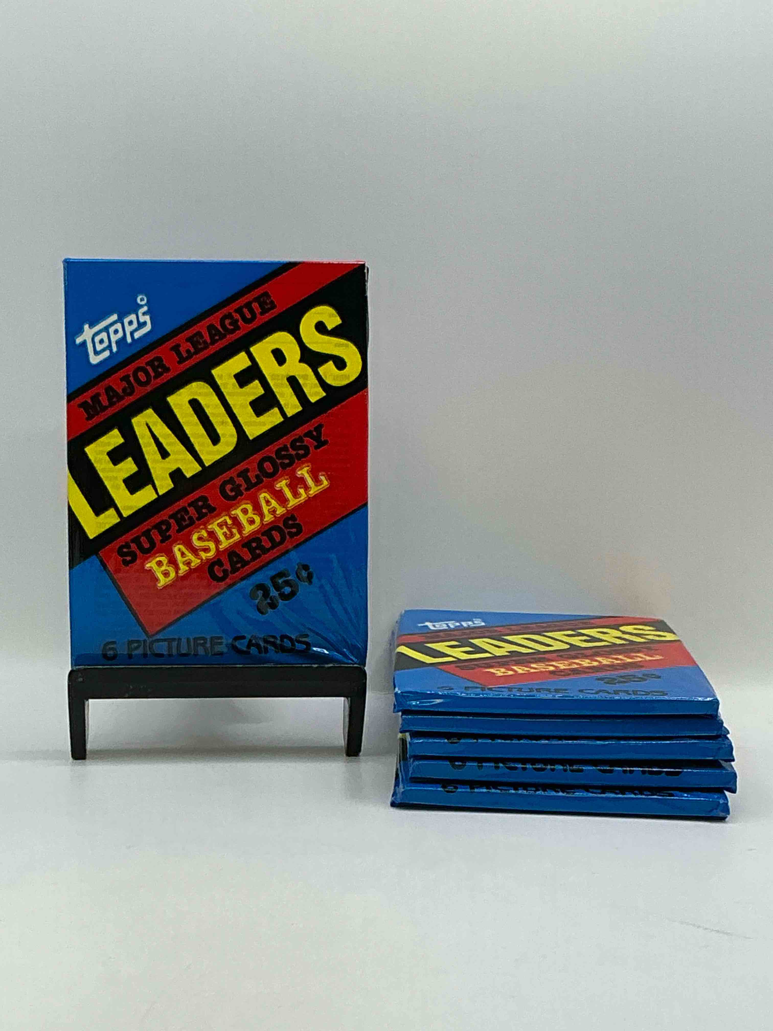 Ultra Rare! 1986 "MLB Leaders" Unopened Miniature Baseball Collectible Card Packs, 6 Cards Per Pack, Direct From Original Retail Case. Super Rare, Impossible To Find! Like New Condition!