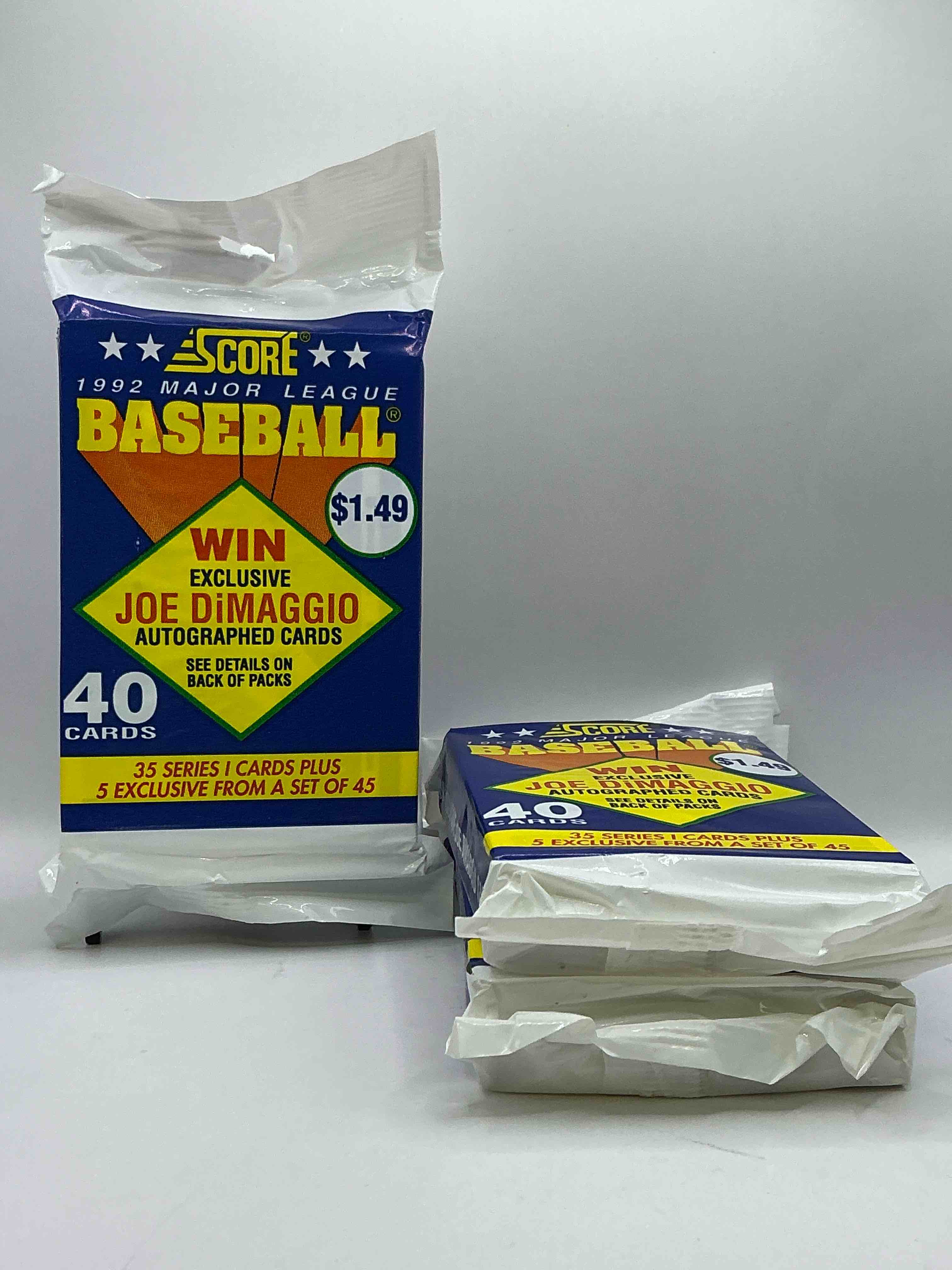 Joe DiMaggio Autograph!? 2,495 Joe DiMaggio Randomly Inserted Signature Cards In The Packs From This Year! 1992 Score Baseball Jumbo Pack Craziness, 40 Cars In Each Pack! See What You Get!