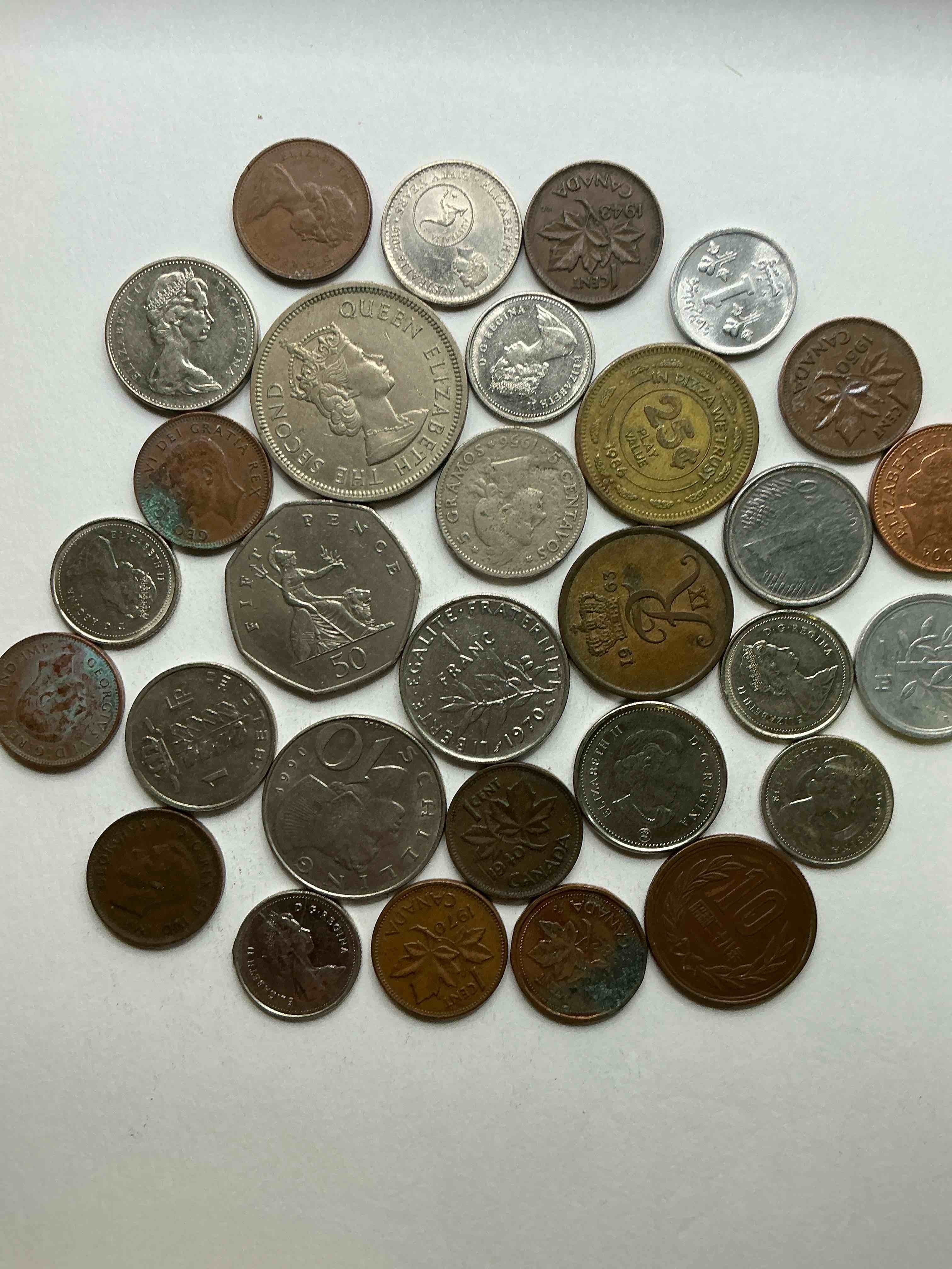 World Coins, Antique & Vintage! Each Lot Is Unique! Many Different Years, Countries, Sizes & Exotic Places. This Cool Collection Of Antique Coins From Around The World Is Loads Of Fun! Have Fun Identifying Each Coin & Country As A Great Educational Tool! A Great Investment Too!