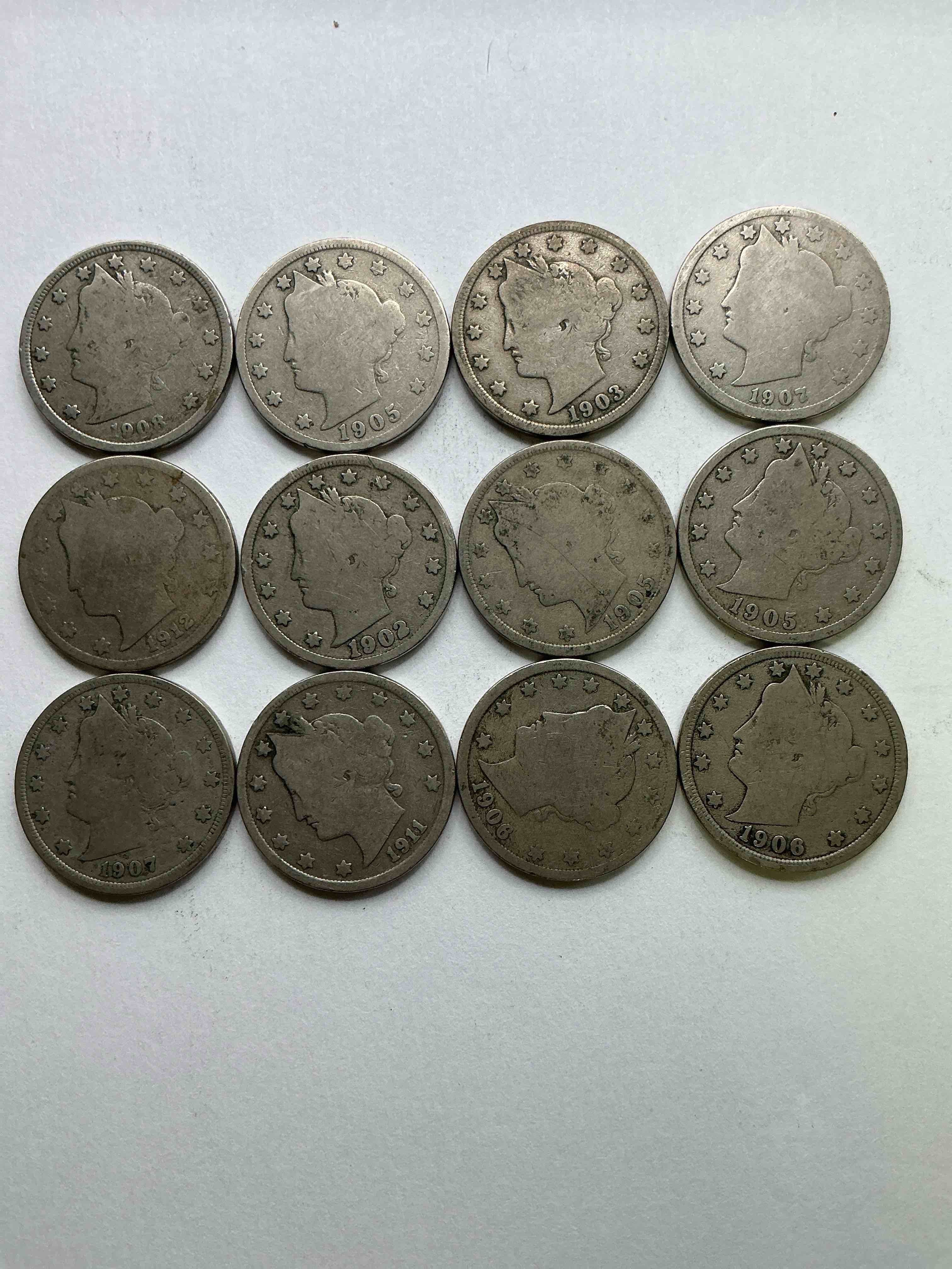 Antique U.S. V Nickels! Think Of The History These Coins Have Seen!, Liberty Head V Nickels Were Minted Up Until 1913 & Were The Style Of Nickels Before Buffalo Nickels. Own Some Cool Pieces Of History! Rare To See These Coins With The "Date On" In Circulated Condition!