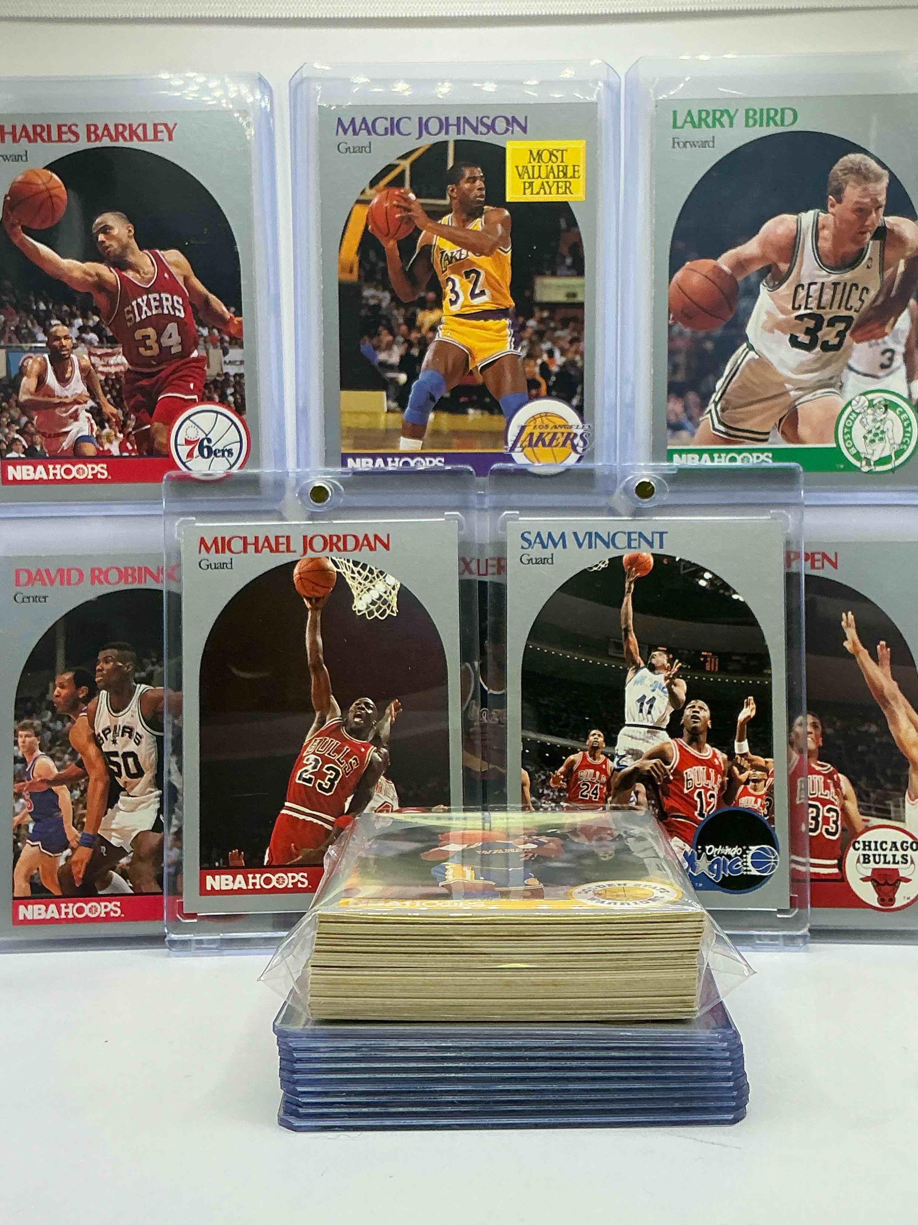 Michael Jordan! 1990 NBA Hoops 50 Card Basketball! The BEST Cards From The Year!Michael Jordan, Magic Johnson, Larry Bird, Scottie Pippen, David Robinson Rookie, Charles Barkley, Akeem Olajuwon, Karl Malone, Clyde Drexler & More! All Stars, Hall Of Famers, Champions & More, The Perfect Mix Of Miscellaneous '90 NBA Variety!