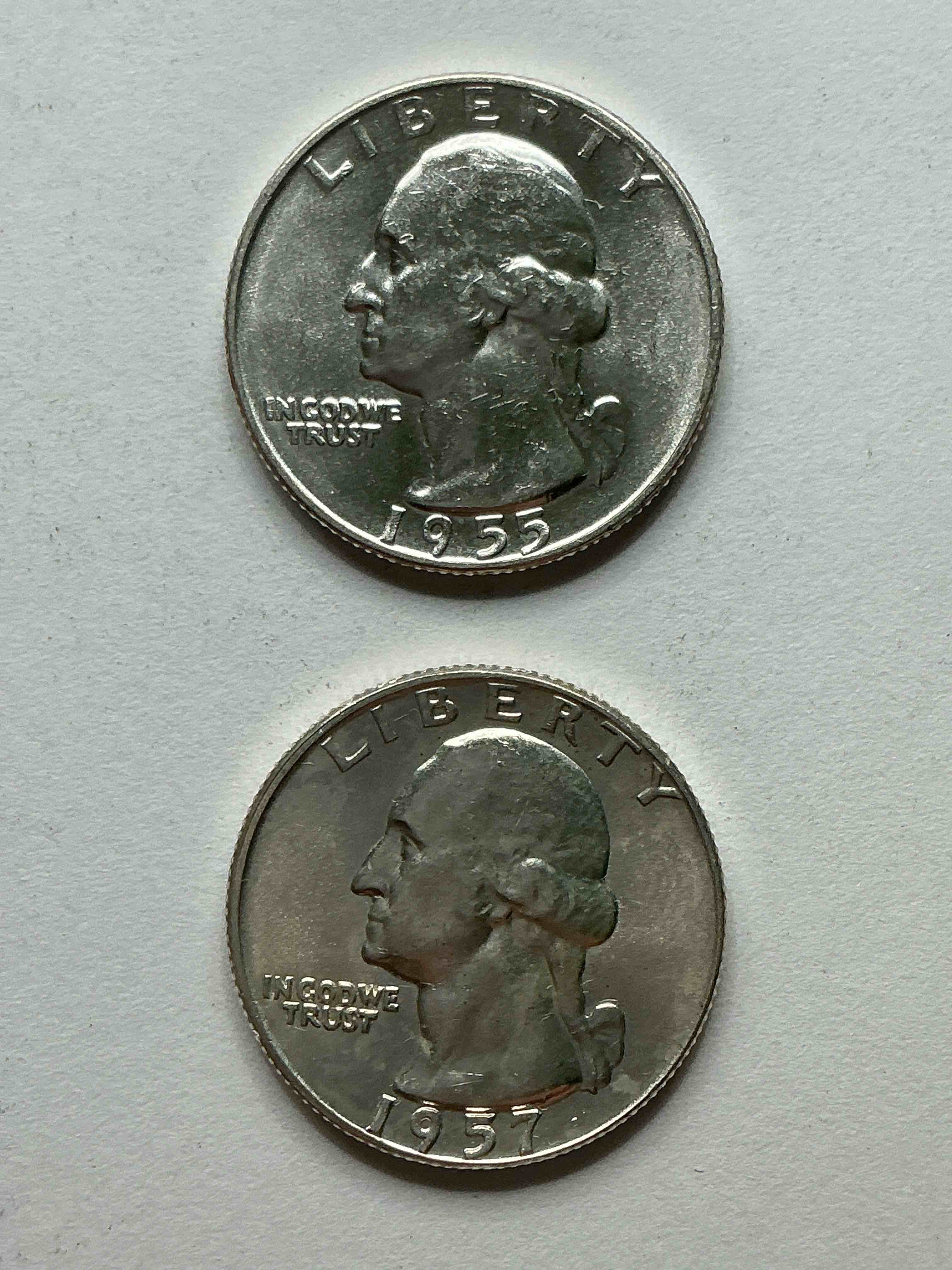 George Washington Silver! Pre 1965 U.S. Quarter Dollar Coins Were Actually Silver, Here Are Three Great Examples Of Awesome Pre 1965 George Washington Silver Quarters! Great For Investing In Precious Metals! These Coins Were Minted At 90% Silver and 10% Copper, Giving Them A Net Weight Of .18084 Ounces Of Pure Silver Per Coin! Hard To Find! Invest & Win!
