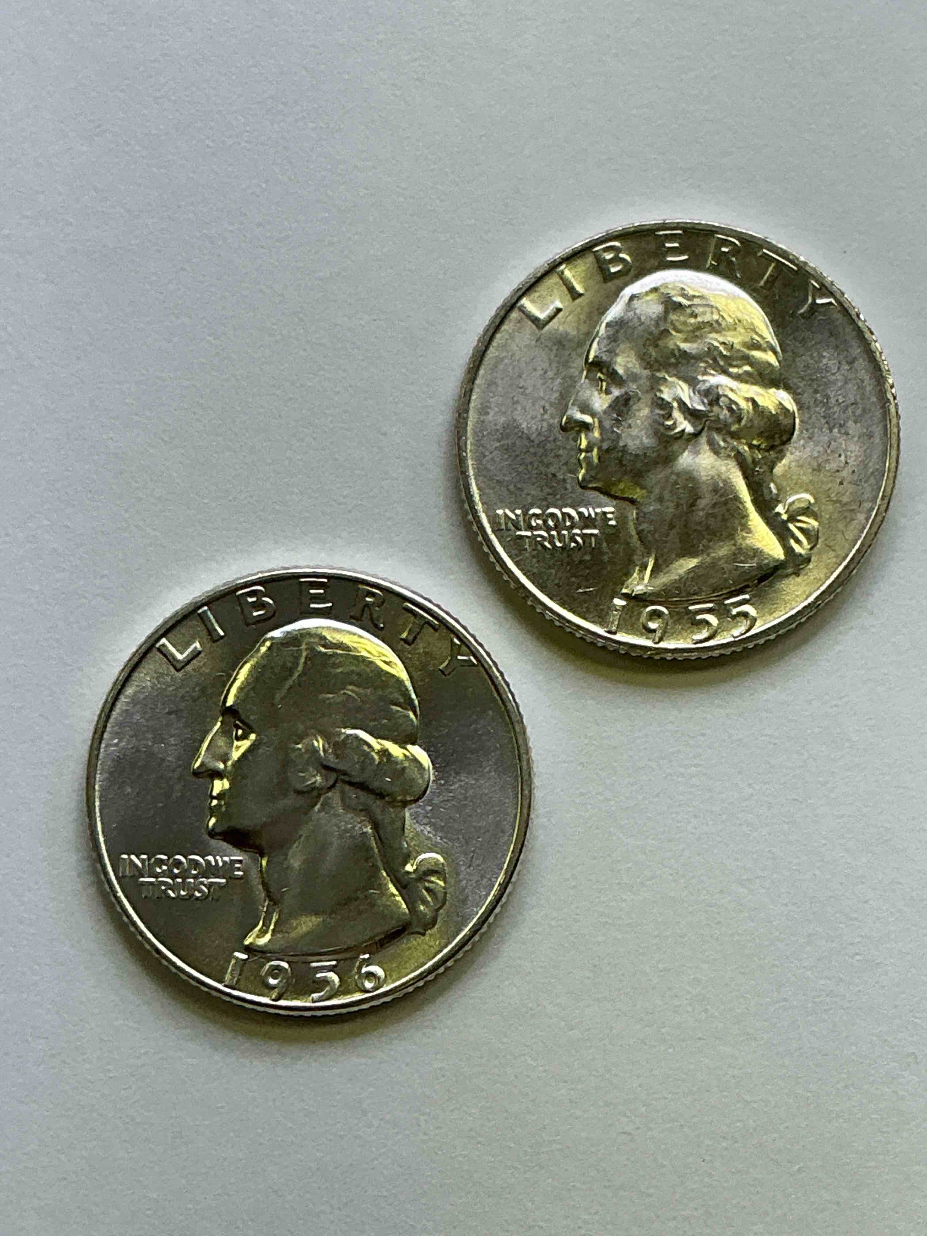 George Washington Silver! Pre 1965 U.S. Quarter Dollar Coins Were Actually Silver, Here Are Three Great Examples Of Awesome Pre 1965 George Washington Silver Quarters! Great For Investing In Precious Metals! These Coins Were Minted At 90% Silver and 10% Copper, Giving Them A Net Weight Of .18084 Ounces Of Pure Silver Per Coin! Hard To Find! Invest & Win!