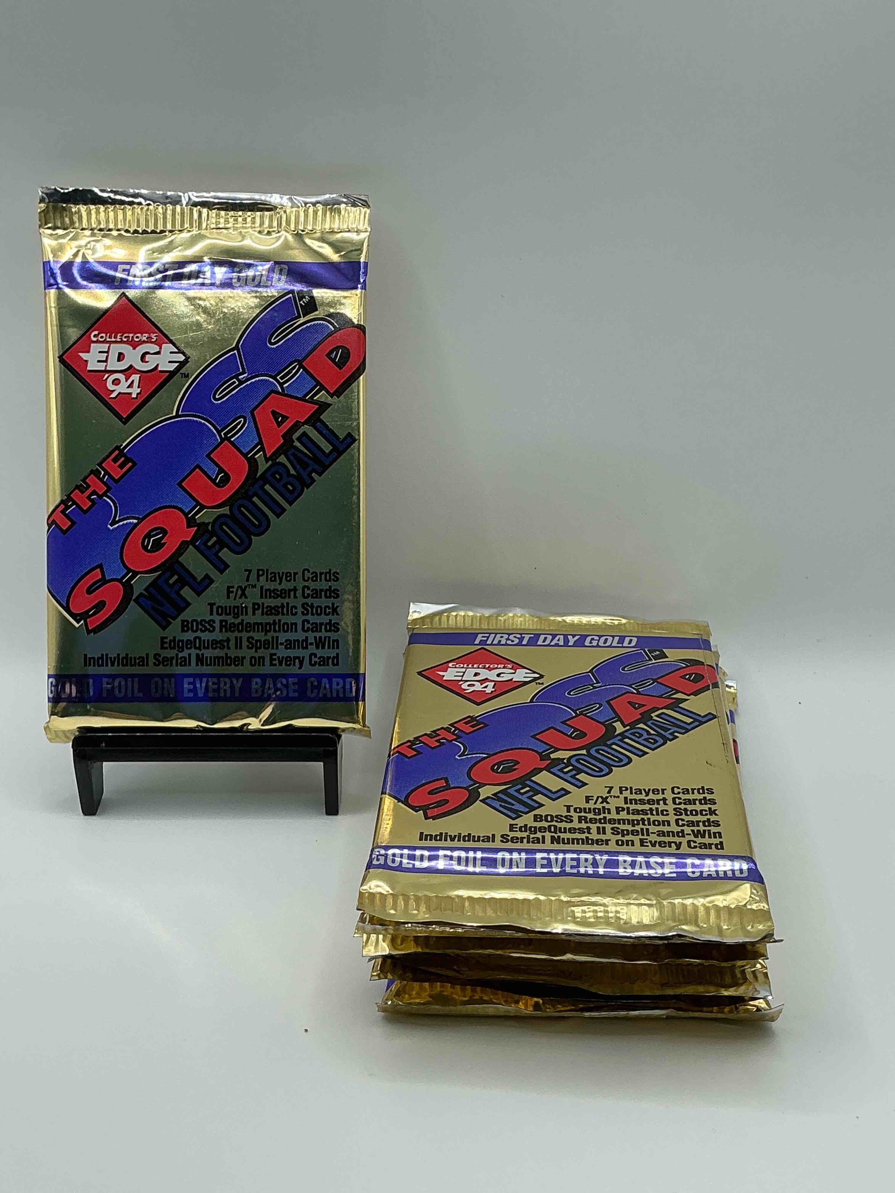 1994 "The BOSS Squad" NFL Collector's Edge Unopened Packs! Direct From Box! Marshall Faulk Rookie Year! Wow! Search For Marshall Faulk Rookie Cards, Legends Like Joe Montana, Jerry Rice, John Elway, Emmitt Smith & So Many More! 90's Extravaganza!