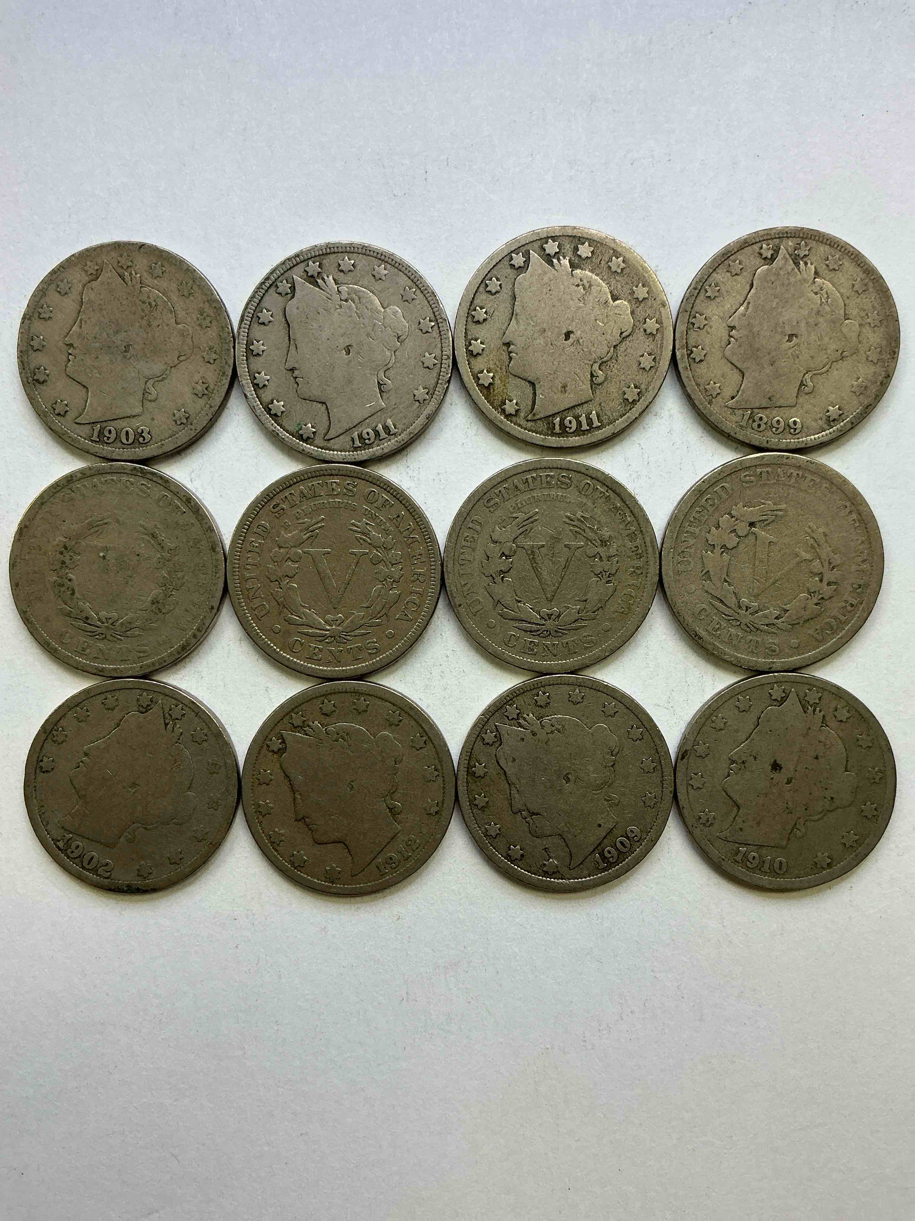 Antique U.S. V Nickels! Think Of The History These Coins Have Seen!, Liberty Head V Nickels Were Minted Up Until 1913 & Were The Style Of Nickels Before Buffalo Nickels. Own Some Cool Pieces Of History! Rare To See These Coins With The "Date On" In Circulated Condition!