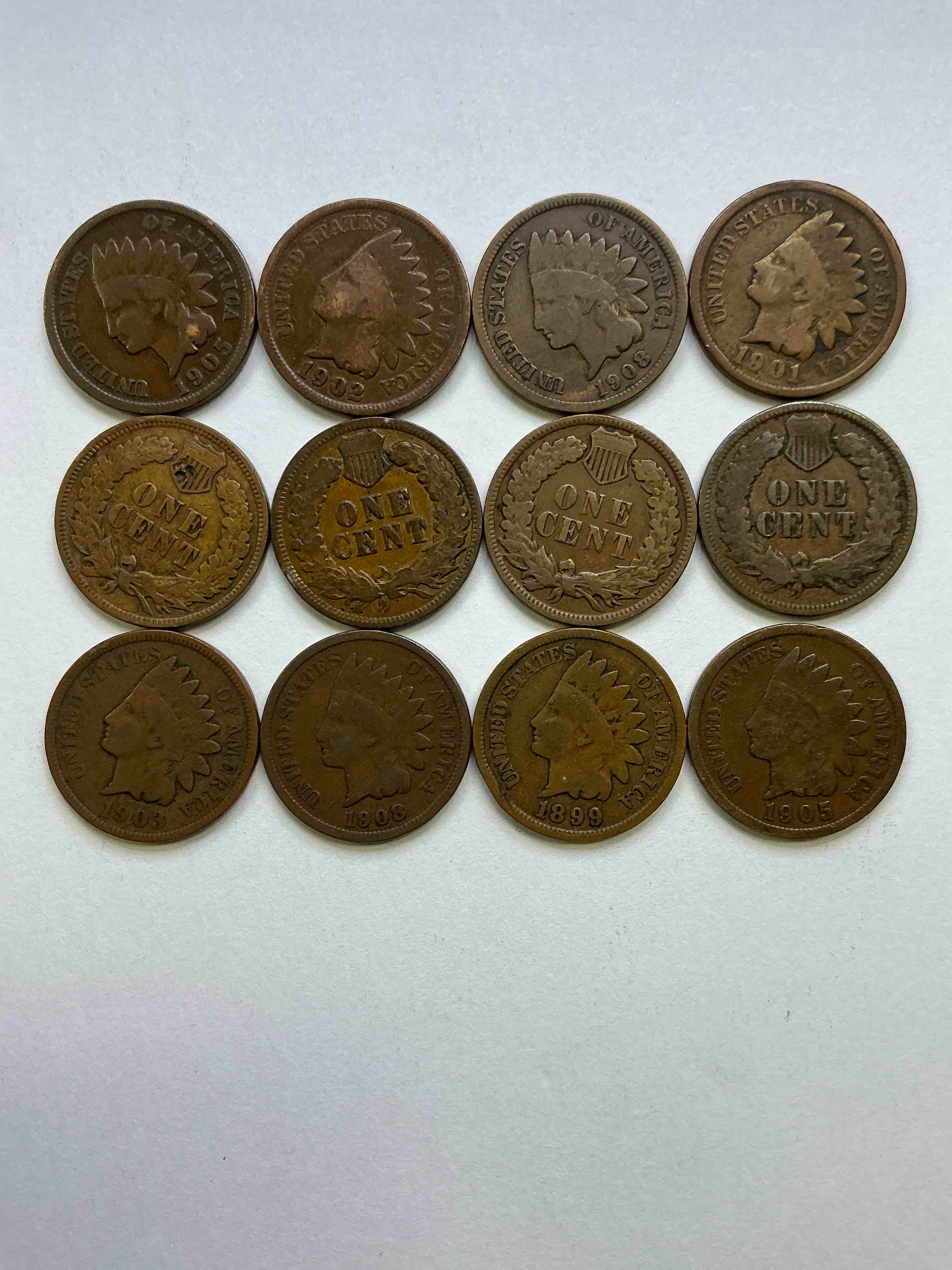 Indian Head Pennies! These Gorgeous U.S. Pennies Were Minted From 1859-1909 & Have Become Serious Collector Items! The "Indian Head" Design Is Actually A Representation Of Lady Liberty Wearing An Indian Headdress. Here Are Beautiful, Well-Kept Examples Representing Many Different Mint Years! Great For Collecting, Investing & Learning History, & Rare With Visible Dates!