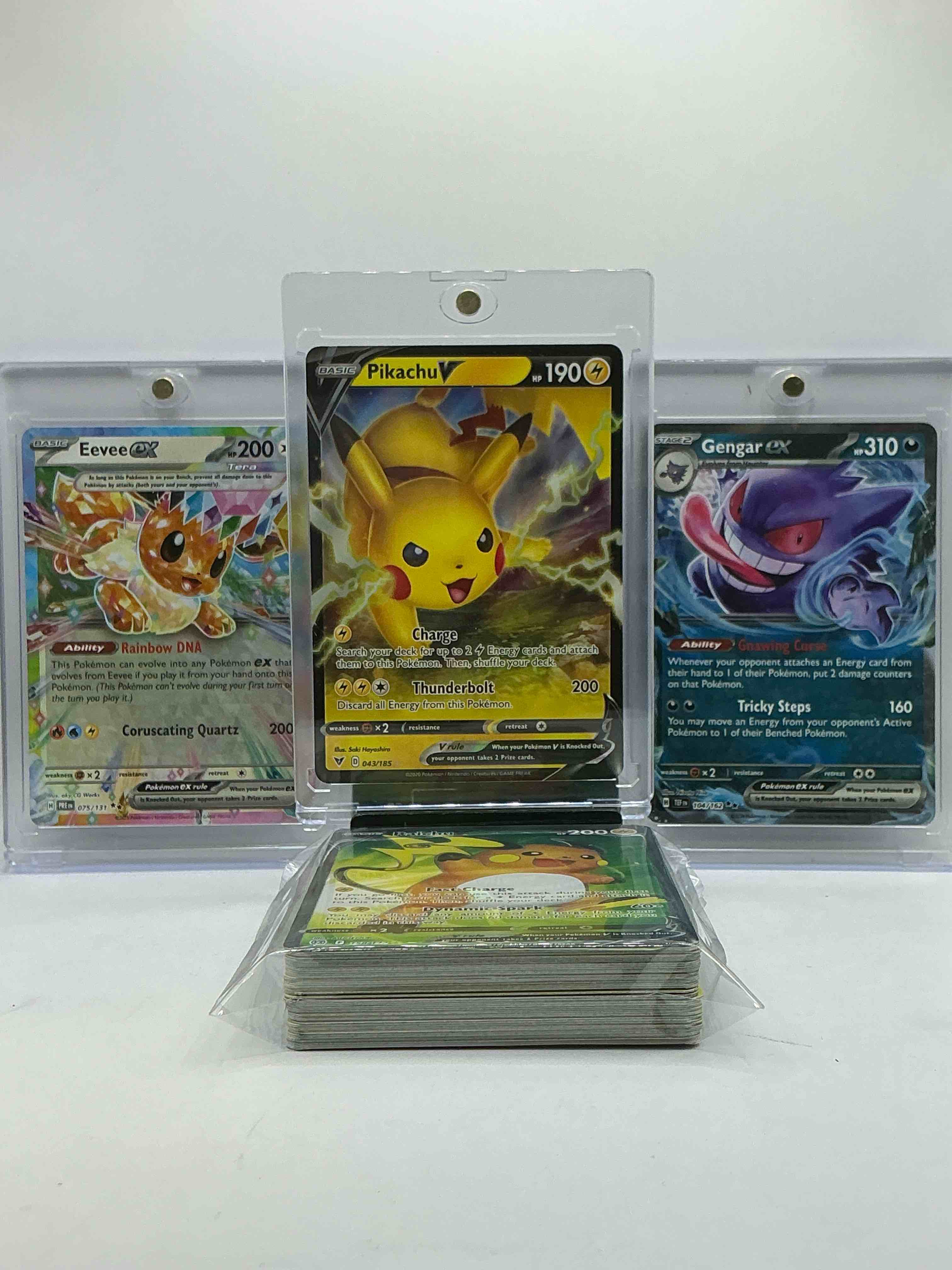 Pikachu V, Eevee EX & Gengar EX! WOW! Pokémon Palooza! Three Monsters… Along With More Commons, Legends & Holos! 50 Card Craze! Pokémon Party!