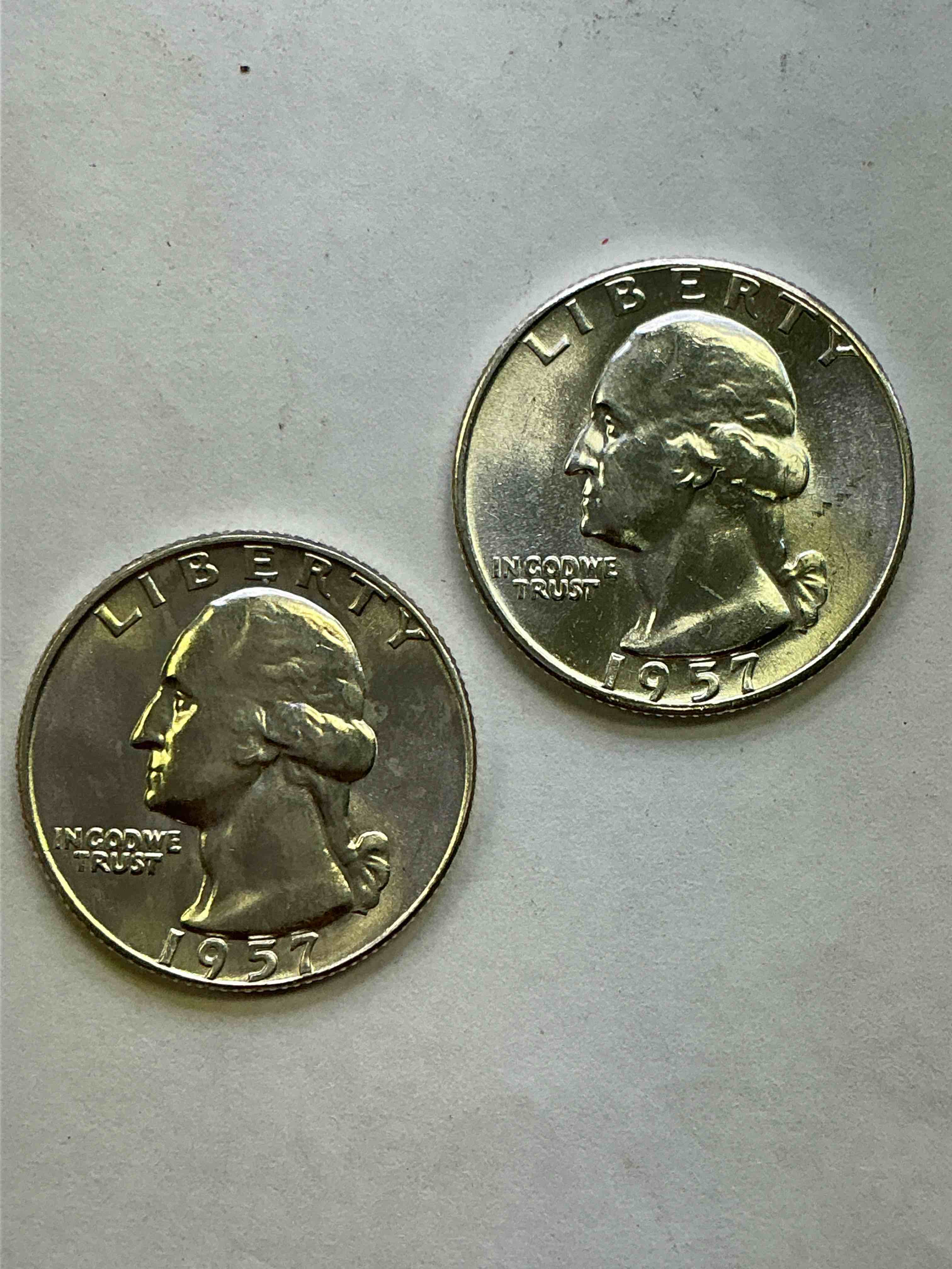 George Washington Silver! Pre 1965 U.S. Quarter Dollar Coins Were Actually Silver, Here Are Three Great Examples Of Awesome Pre 1965 George Washington Silver Quarters! Great For Investing In Precious Metals! These Coins Were Minted At 90% Silver and 10% Copper, Giving Them A Net Weight Of .18084 Ounces Of Pure Silver Per Coin! Hard To Find! Invest & Win! 