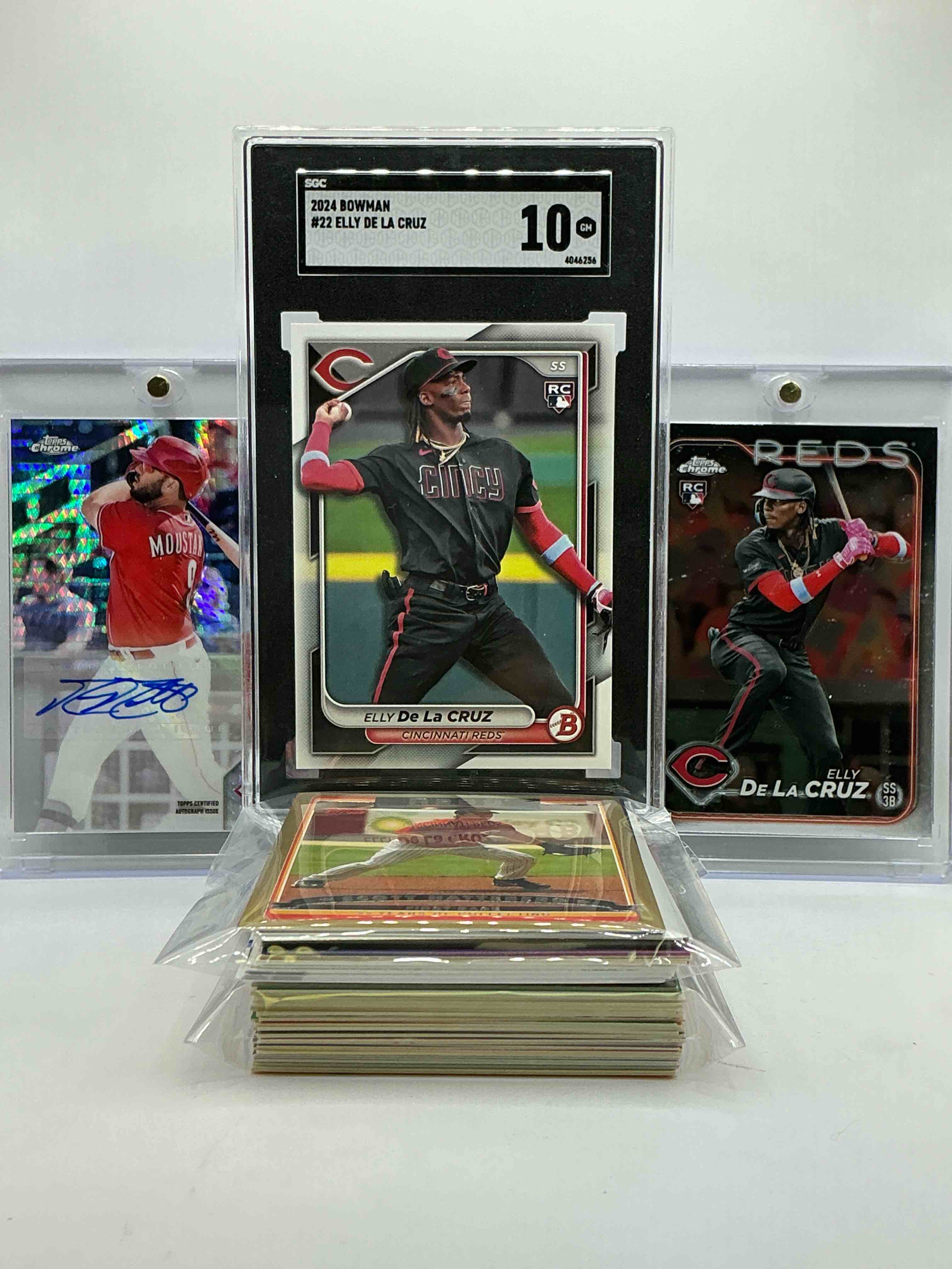 Gem Mint 10 Elly De La Cruz Rookie Card, Bowman Topps Chrome Rookie Card, Topps Chrome Mike Moustakas Signed /125 Card & So Many More! Insane Reds Rambunctiousness! Commons, Heroes, Modern, Vintage, New, Rare & So Many More!