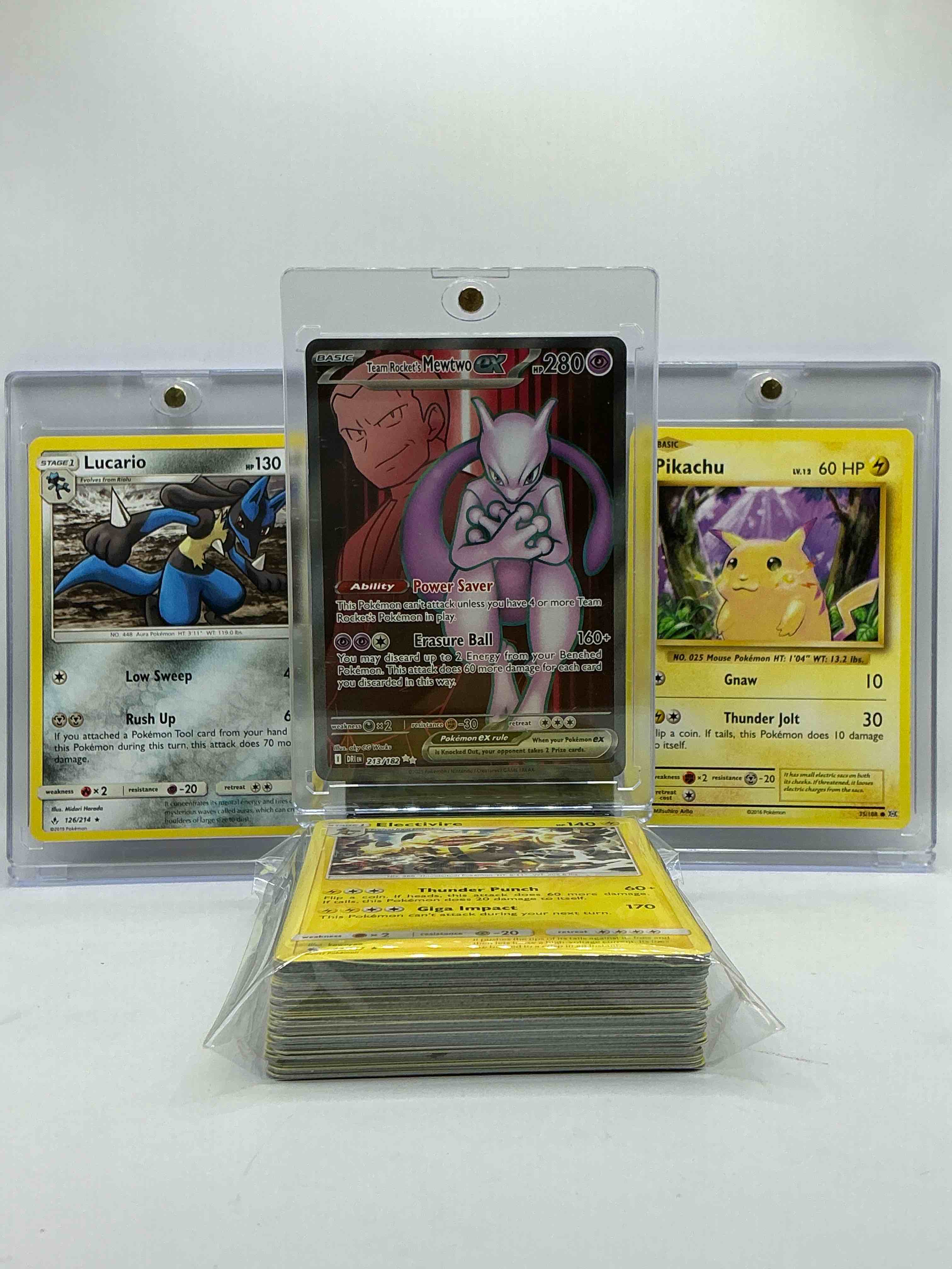 Mewtwo EX Holo Rarity! Pikachu, Lucario & More! Insane 50 Card Pokémon Palooza! Rare Combo Of Cards! Legendary Pokemon, Commons, Holos & More!