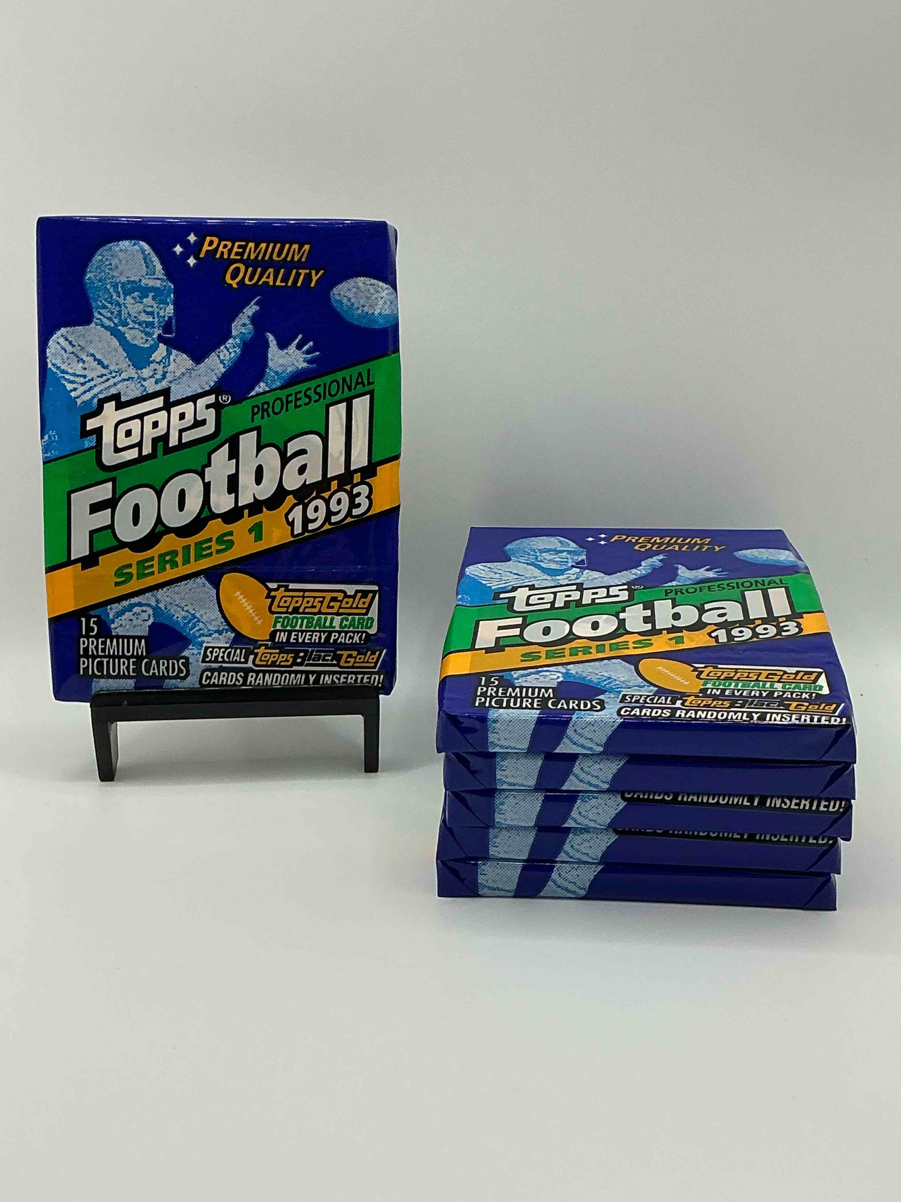 Wow! 1993 Topps Gold!? NFL Football Sports Card Collectible Sealed Card Pack, Direct From Original Retail Case! Hard To Find! Search For Deion Sanders, Joe Montana, Jerry Rice & Tons Of Early 90's Stars! Look For Topps Gold Card In Every Pack! 93 Topps Football Sealed Packs Come Up For Sale Rarely Anywhere... Now's The Chance!