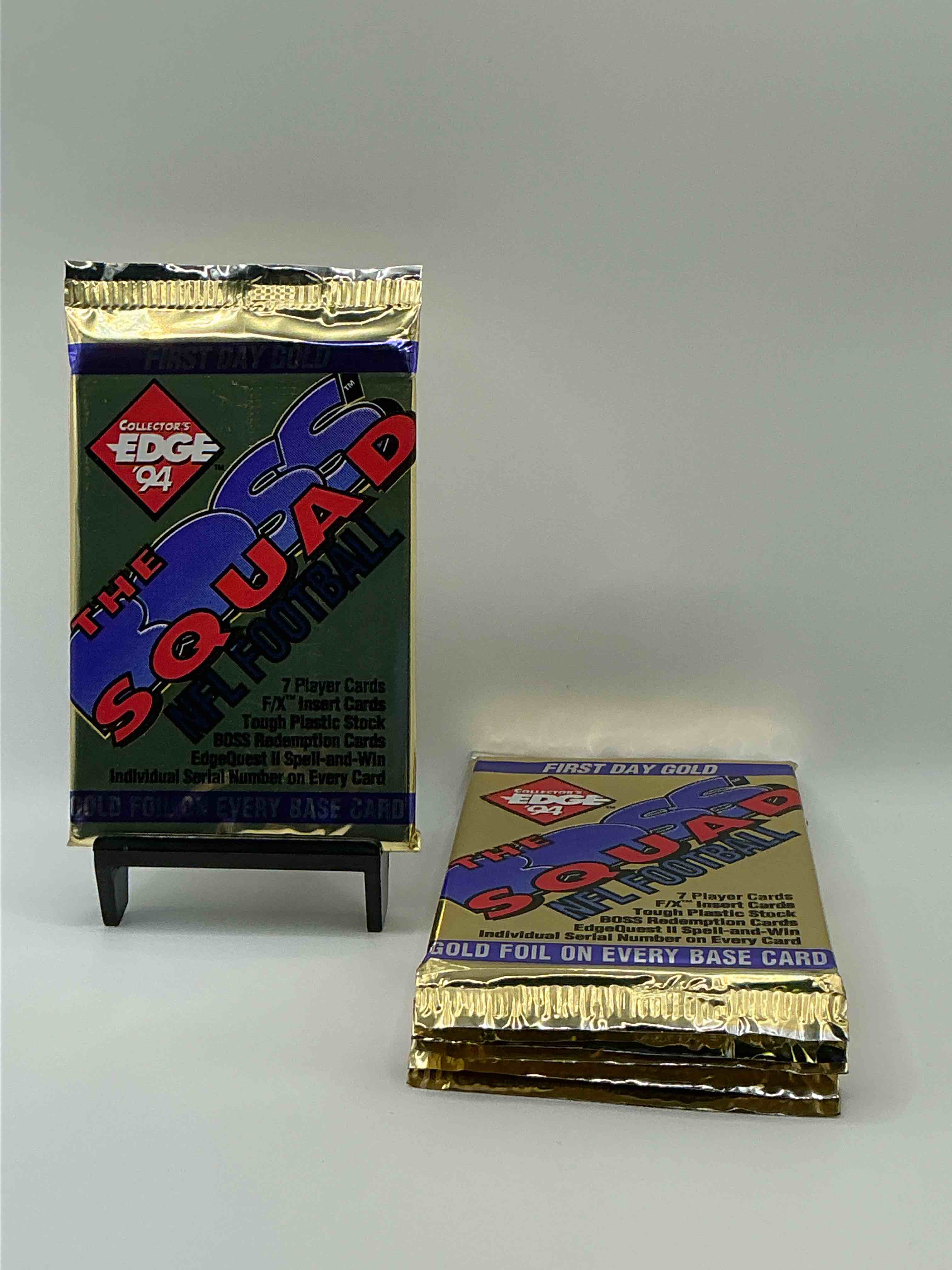 1994 "The BOSS Squad" NFL Collector's Edge Unopened Packs! Direct From Box! Marshall Faulk Rookie Year! Wow! Search For Marshall Faulk Rookie Cards, Legends Like Joe Montana, Jerry Rice, John Elway, Emmitt Smith & So Many More! 90's Extravaganza!