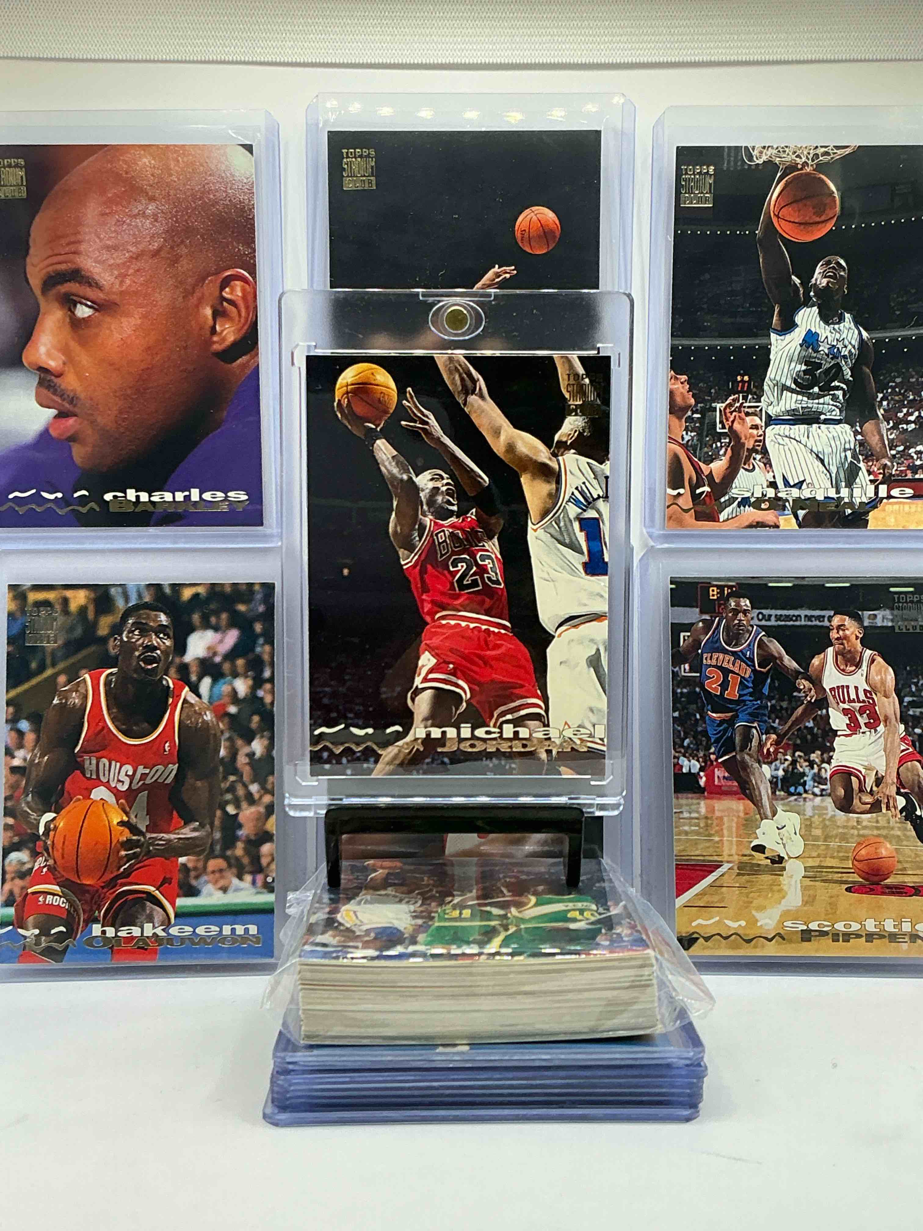 NBA Extravaganza! Michael Jordan! Shaq! & So Many More! 1993-94 Topps Stadium Club Basketball Cards 50 Card Lot, With All Stars, Hall Of Famers, Legends & More! Michael Jordan, Scottie Pippen, Clyde Drexler, Shaquille O’Neal, Hakeem The Dream, Charles Barkley, Karl Malone & So Many More! Bid On These Rare & Super Cool Vintage Basketball Cards!
