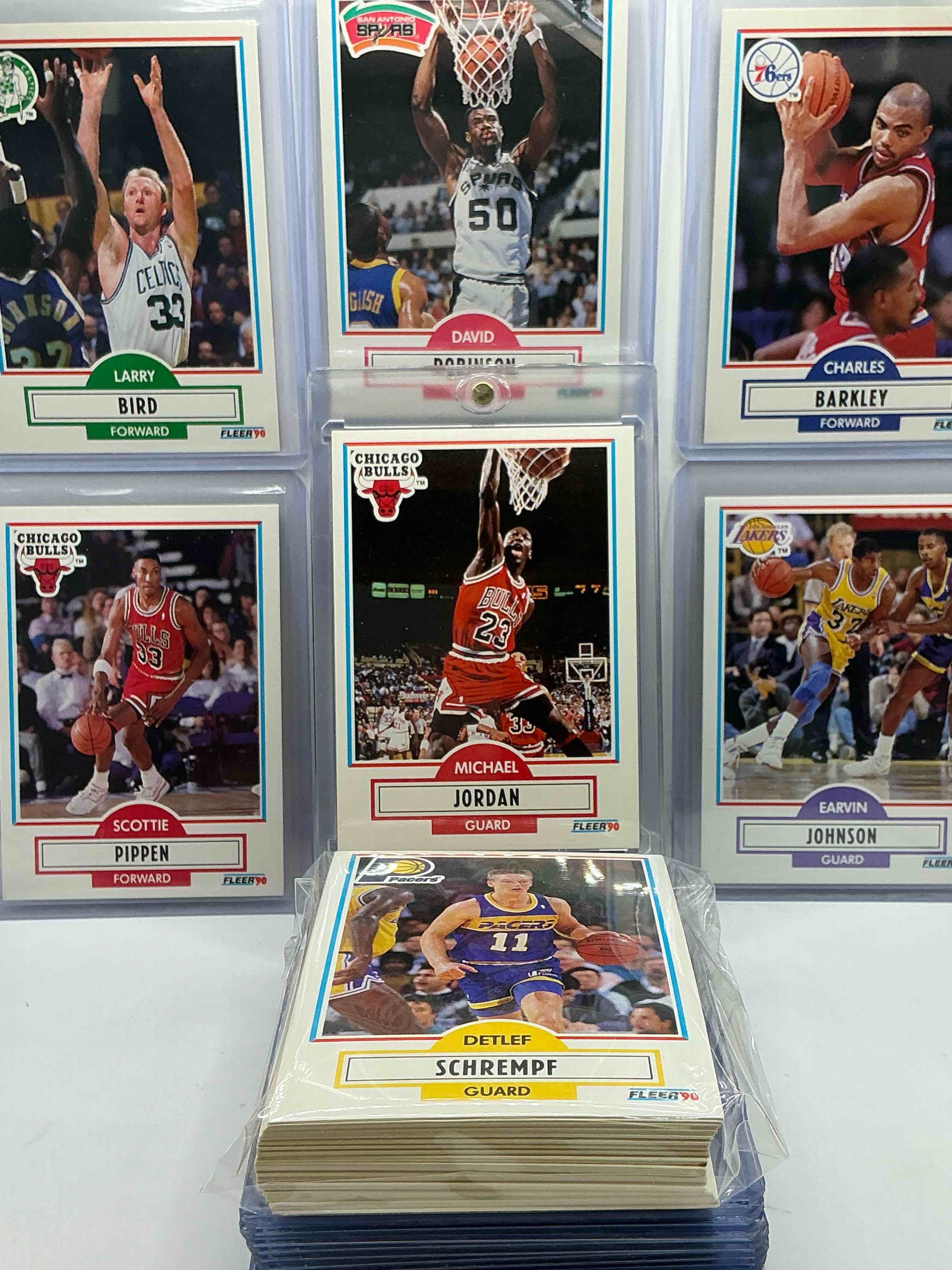 Michael Jordan! 1990 Fleer 50 Card Basketball! The BEST Cards From The Year!Michael Jordan, Larry Bird, Scottie Pippen, David Robinson Rookie, Charles Barkley, Akeem Olajuwon, Karl Malone, Clyde Drexler & More! All Stars, Hall Of Famers, Champions & More, The Perfect Mix Of Miscellaneous '90 NBA Variety!