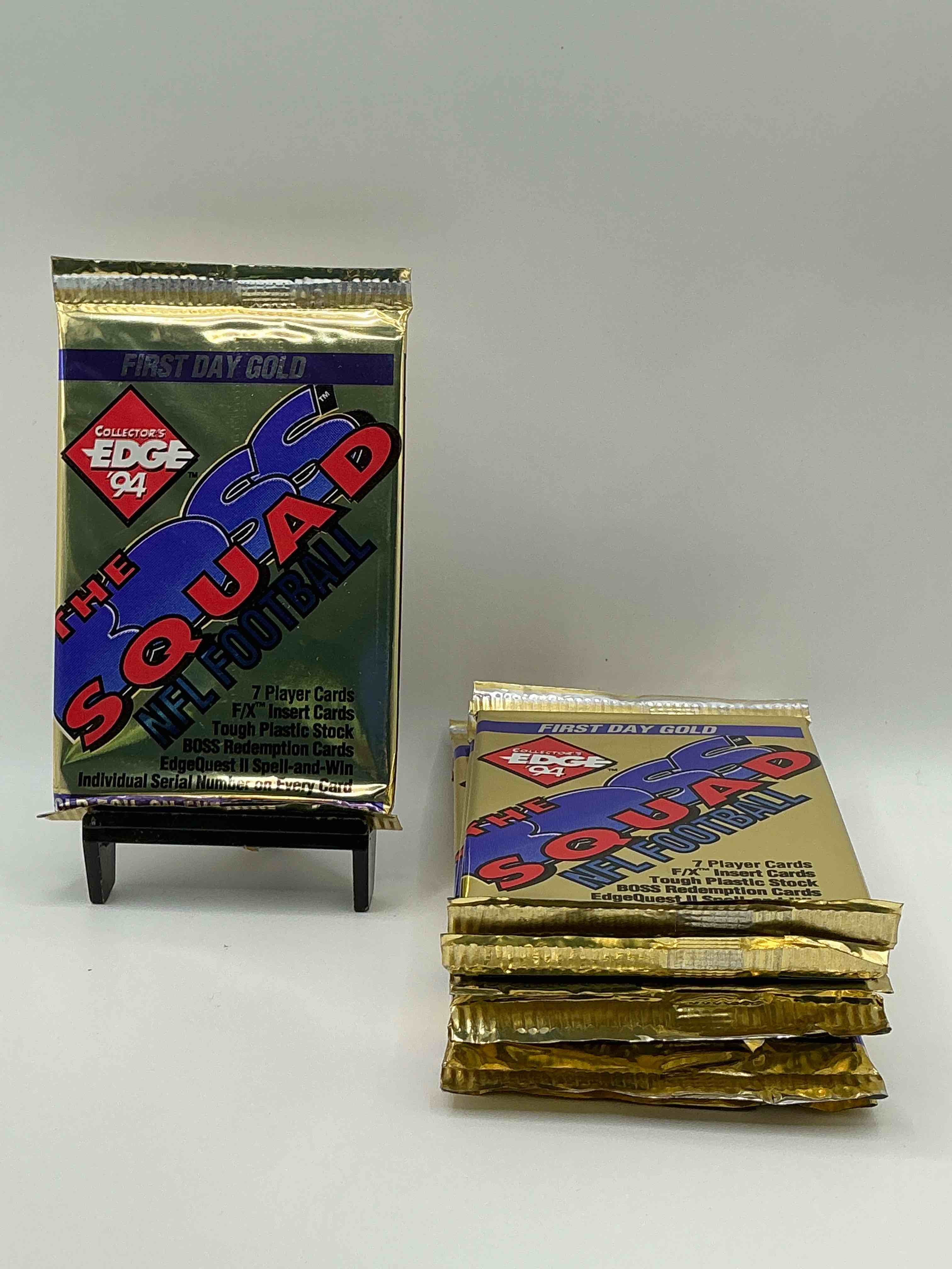 1994 "The BOSS Squad" NFL Collector's Edge Unopened Packs! Direct From Box! Marshall Faulk Rookie Year! Wow! Search For Marshall Faulk Rookie Cards, Legends Like Joe Montana, Jerry Rice, John Elway, Emmitt Smith & So Many More! 90's Extravaganza!
