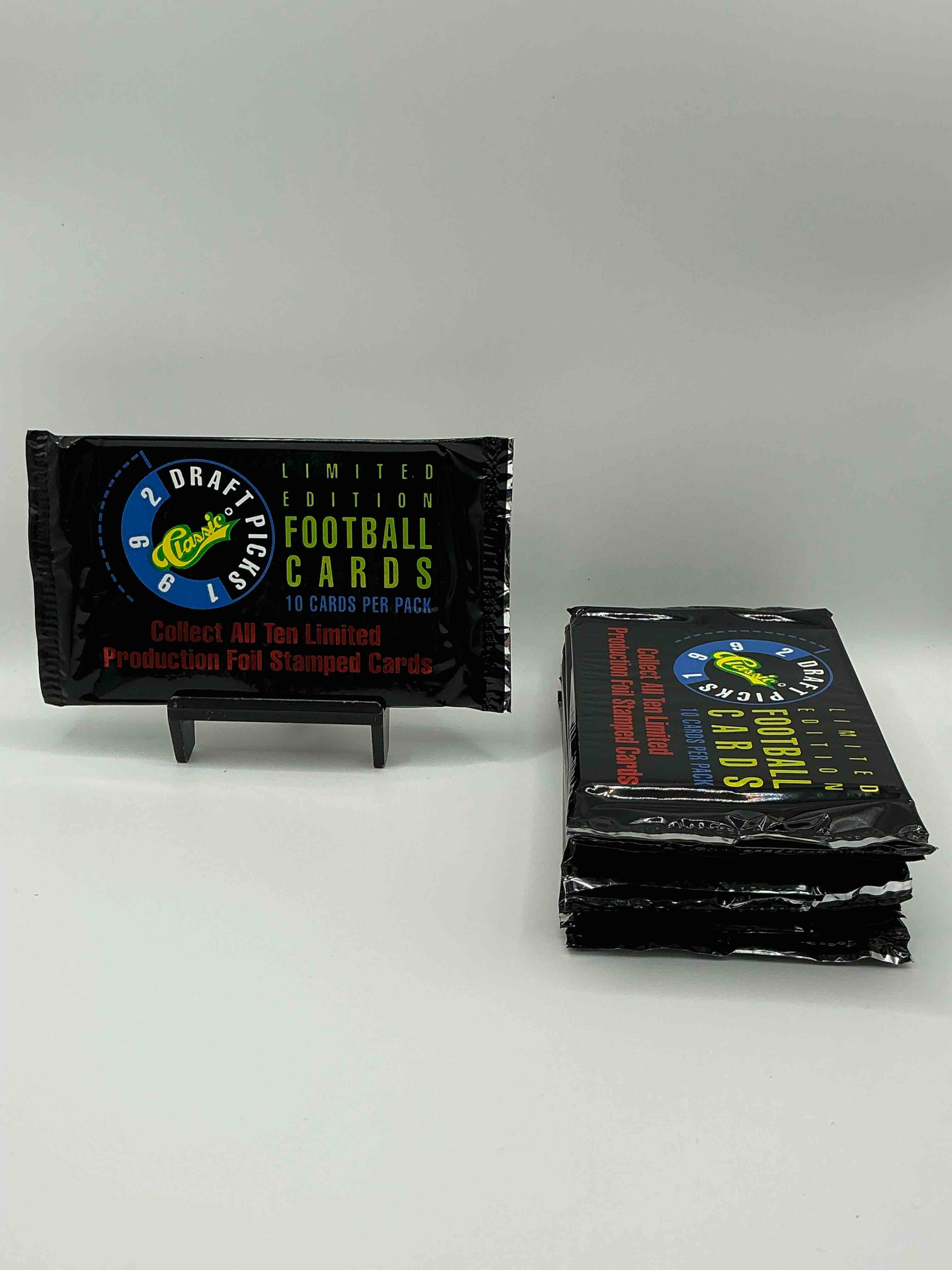 1992 Classic Draft Picks Football Unopened Packs! Limited Production Foil Stamp Cards! Insane 1992 Draft Picks Football, Search For Stars, Rookies & Big Names In Football!