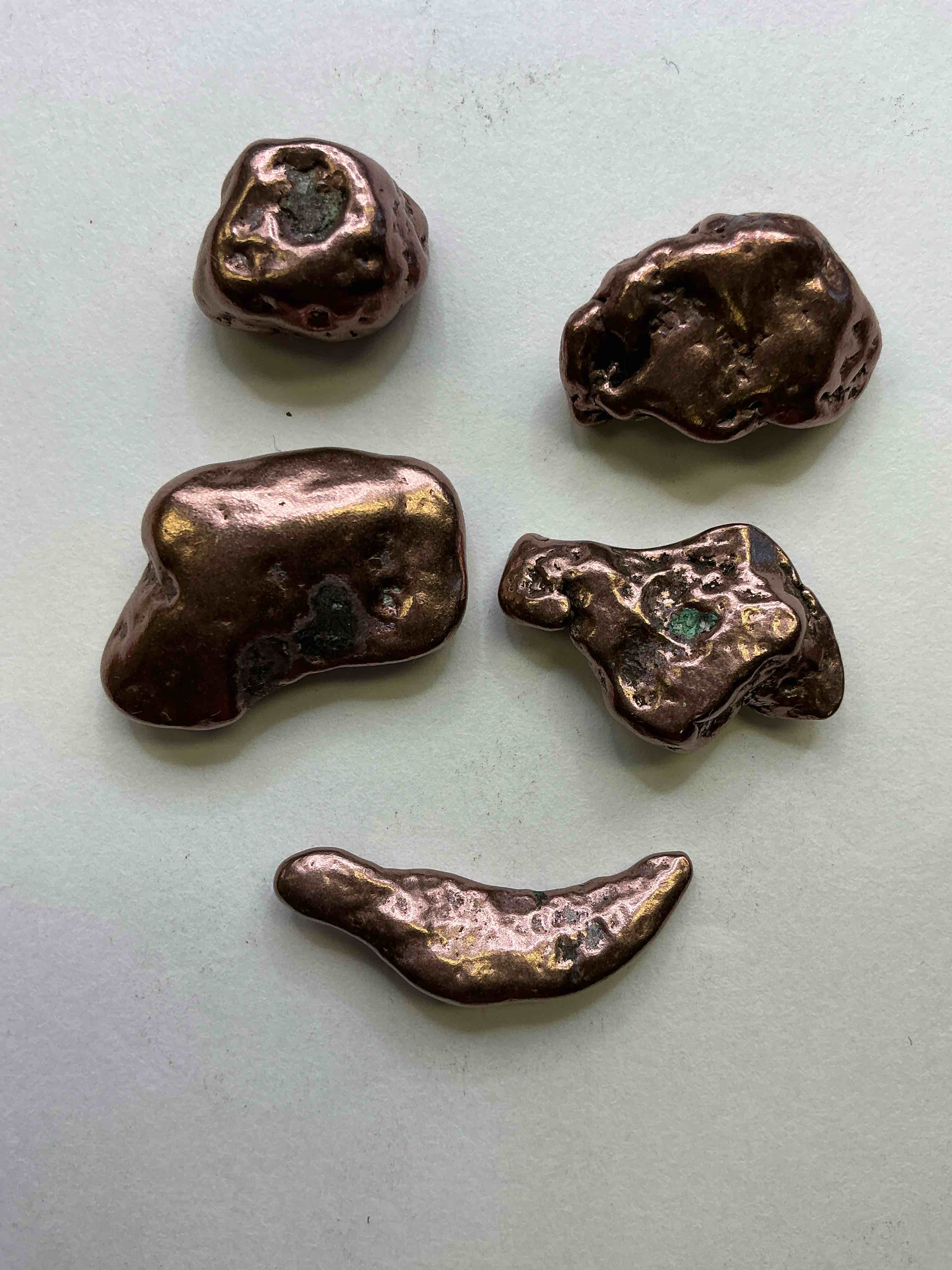 Copper Nuggets In Rare Form! Check Out These Rarely Seen Approximately .999 Copper Nuggets Direct From Prospecting In Copper Harbor, Michigan! Copper In Nugget Form Is Rarely Seen & Each Piece Is Completely Unique. A Great Investment In Fine U.S. Michigan Copper & Also Really Cool Conversation Pieces!