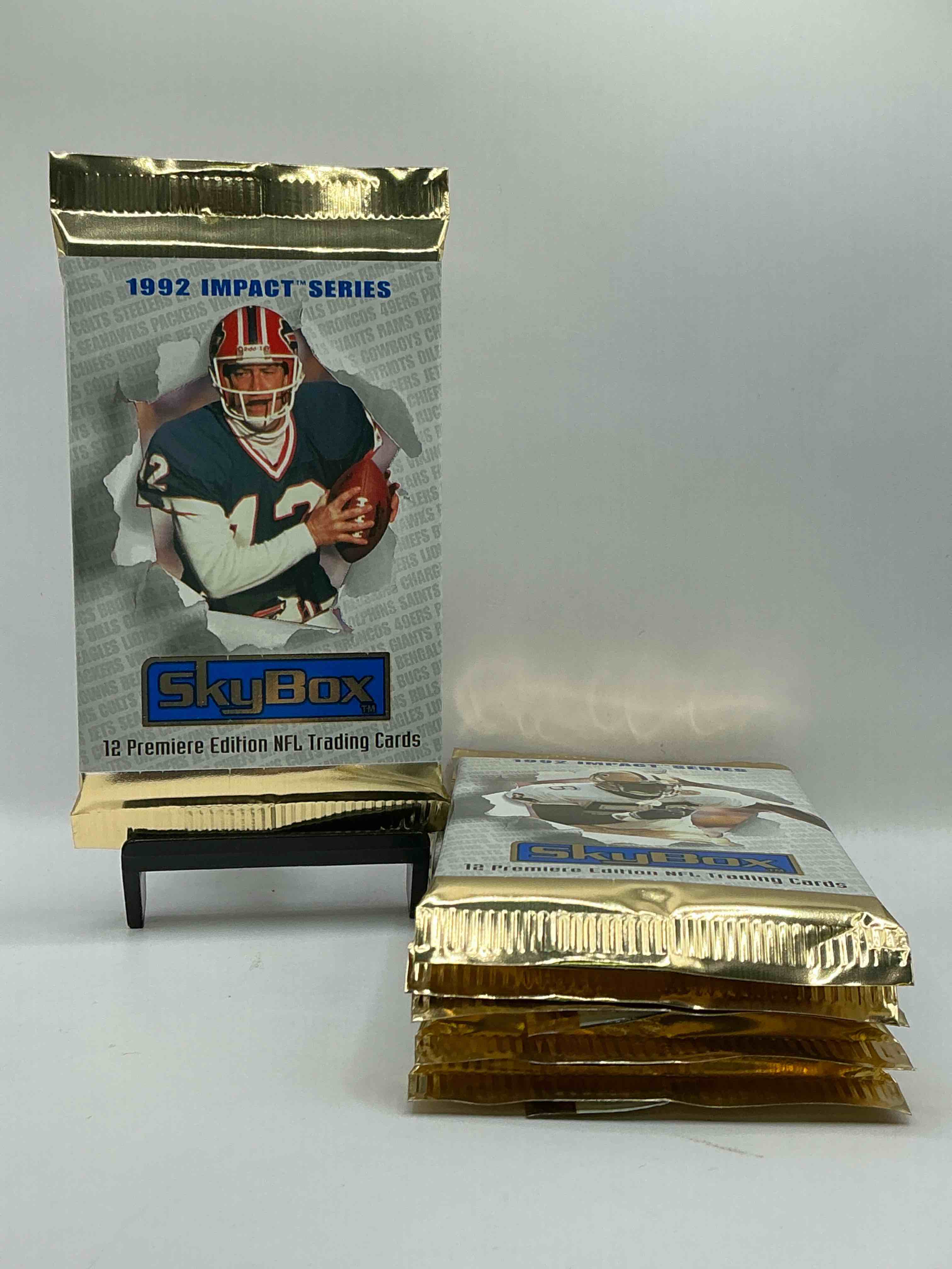 Football Insanity! 1992 Skybox Impact Series Premiere Edition Football Card Packs!All Unopened & Straight From Box! High End Cards! Search For NFL Stars Brett Favre, Jim Kelly, Warren Moon, Joe Montana, Barry Sanders & So Many More, Direct From Original Box!