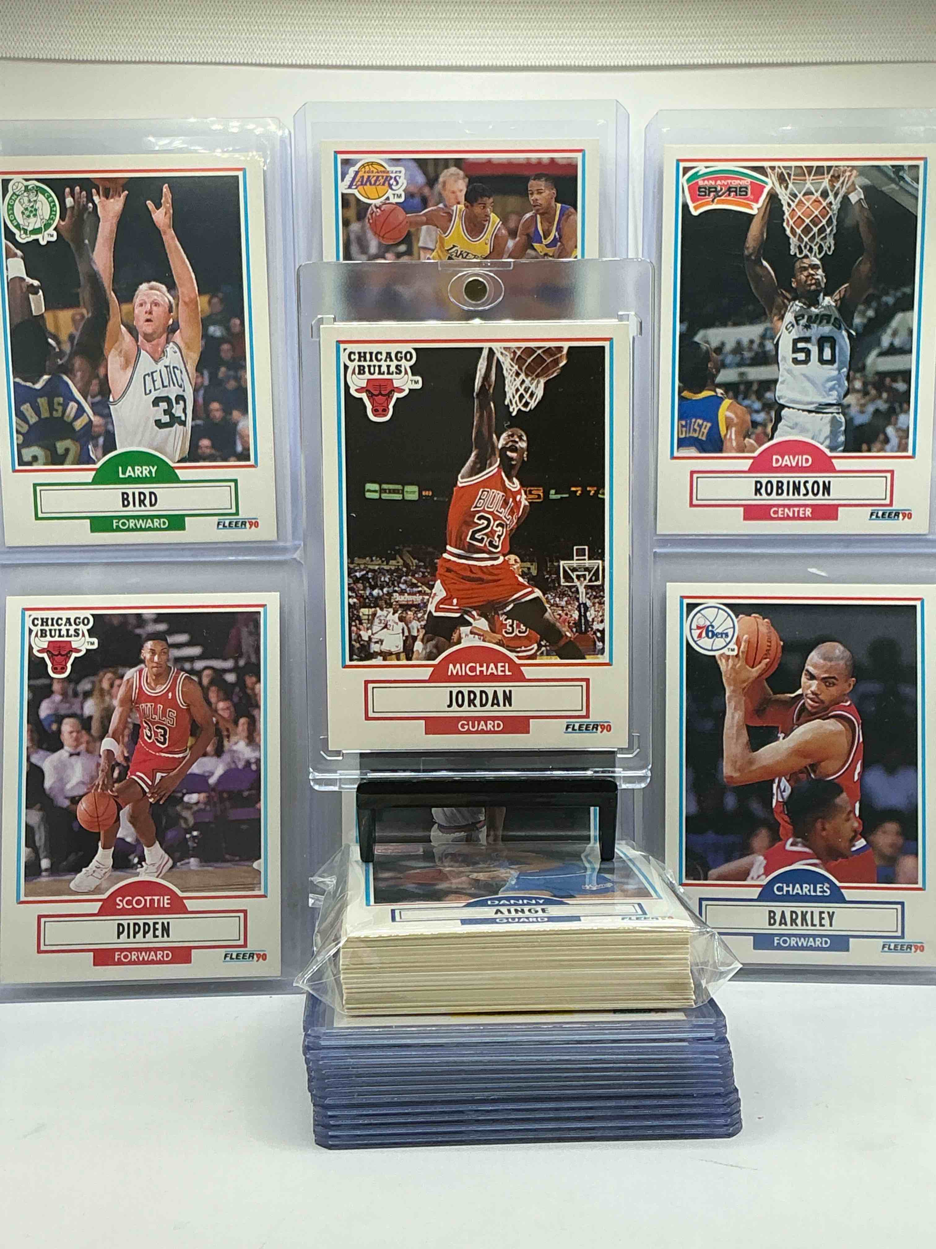 Michael Jordan! 1990 Fleer 50 Card Basketball! The BEST Cards From The Year!Michael Jordan, Larry Bird, Scottie Pippen, David Robinson Rookie, Charles Barkley, Akeem Olajuwon, Karl Malone, Clyde Drexler & More! All Stars, Hall Of Famers, Champions & More, The Perfect Mix Of Miscellaneous '90 NBA Variety!