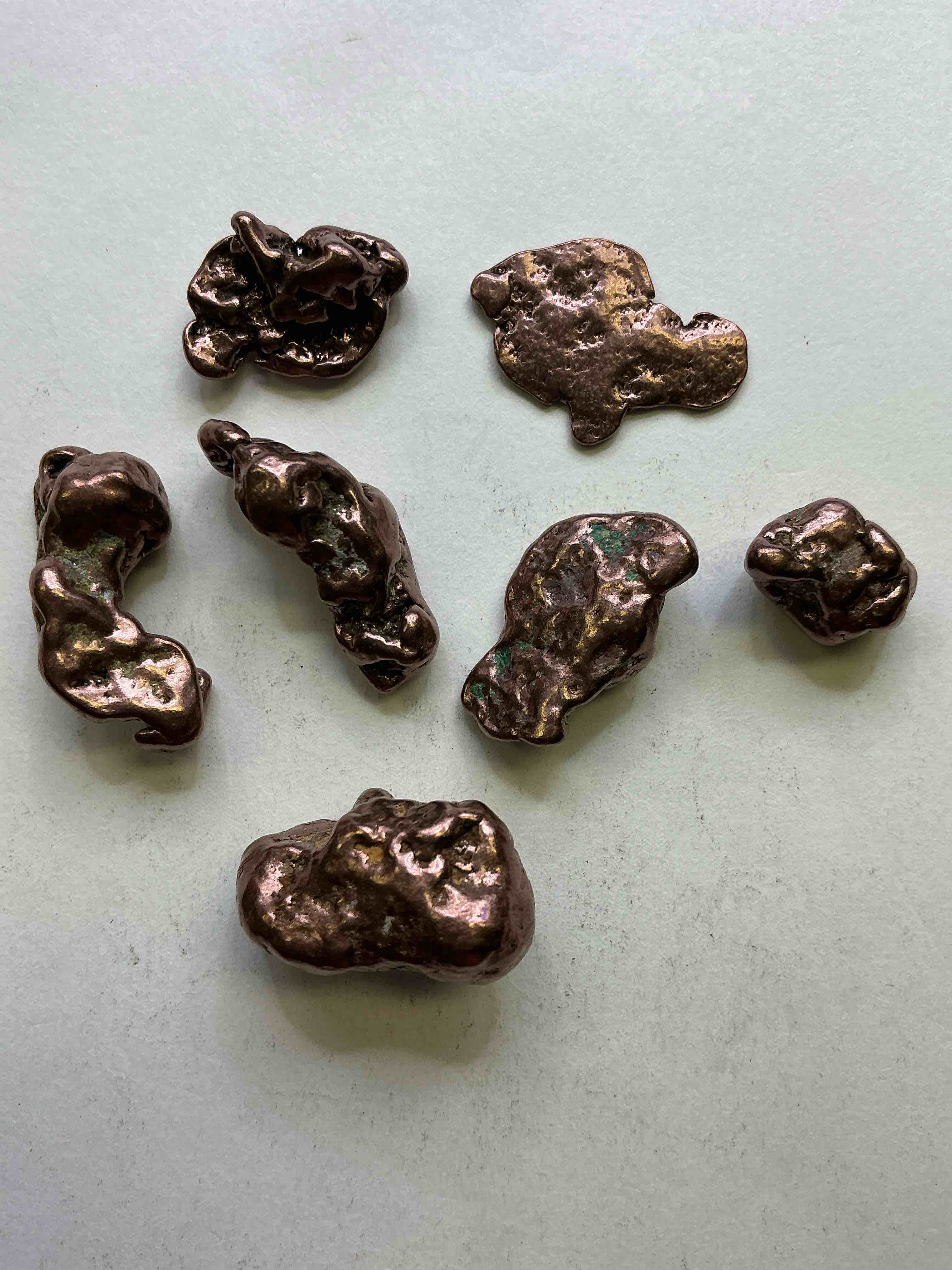 Copper Nuggets In Rare Form! Check Out These Rarely Seen Approximately .999 Copper Nuggets Direct From Prospecting In Copper Harbor, Michigan! Copper In Nugget Form Is Rarely Seen & Each Piece Is Completely Unique. A Great Investment In Fine U.S. Michigan Copper & Also Really Cool Conversation Pieces!