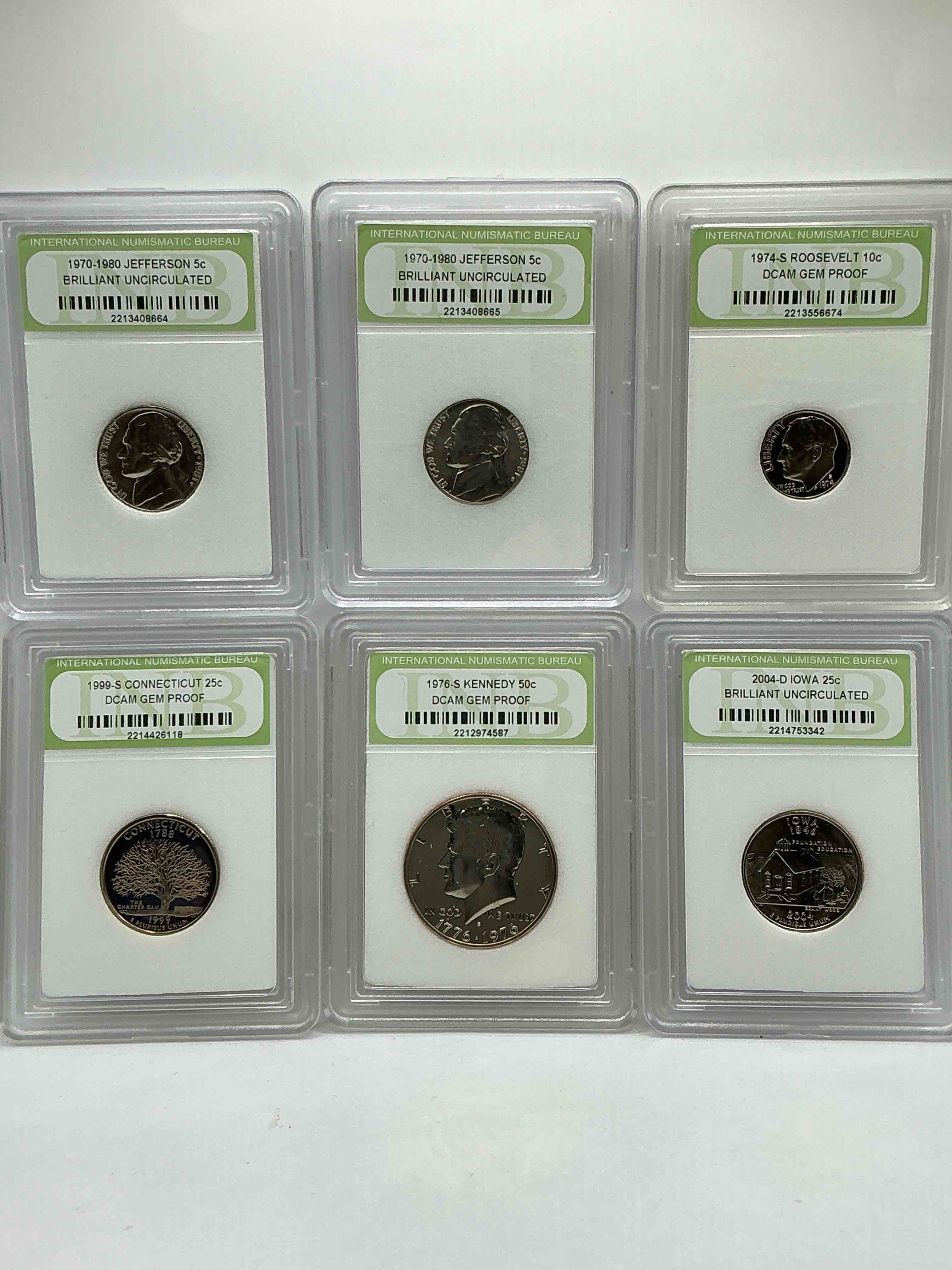 Collector's Dream! Six Different Rare, Slabbed U.S. Collector Coins In Certified/Catalogued Protective Slab Cases! A Great Way to Build An Incredible Collection Of Protected, Rare U.S. Coins! Great For The Coin Fan & Collector!