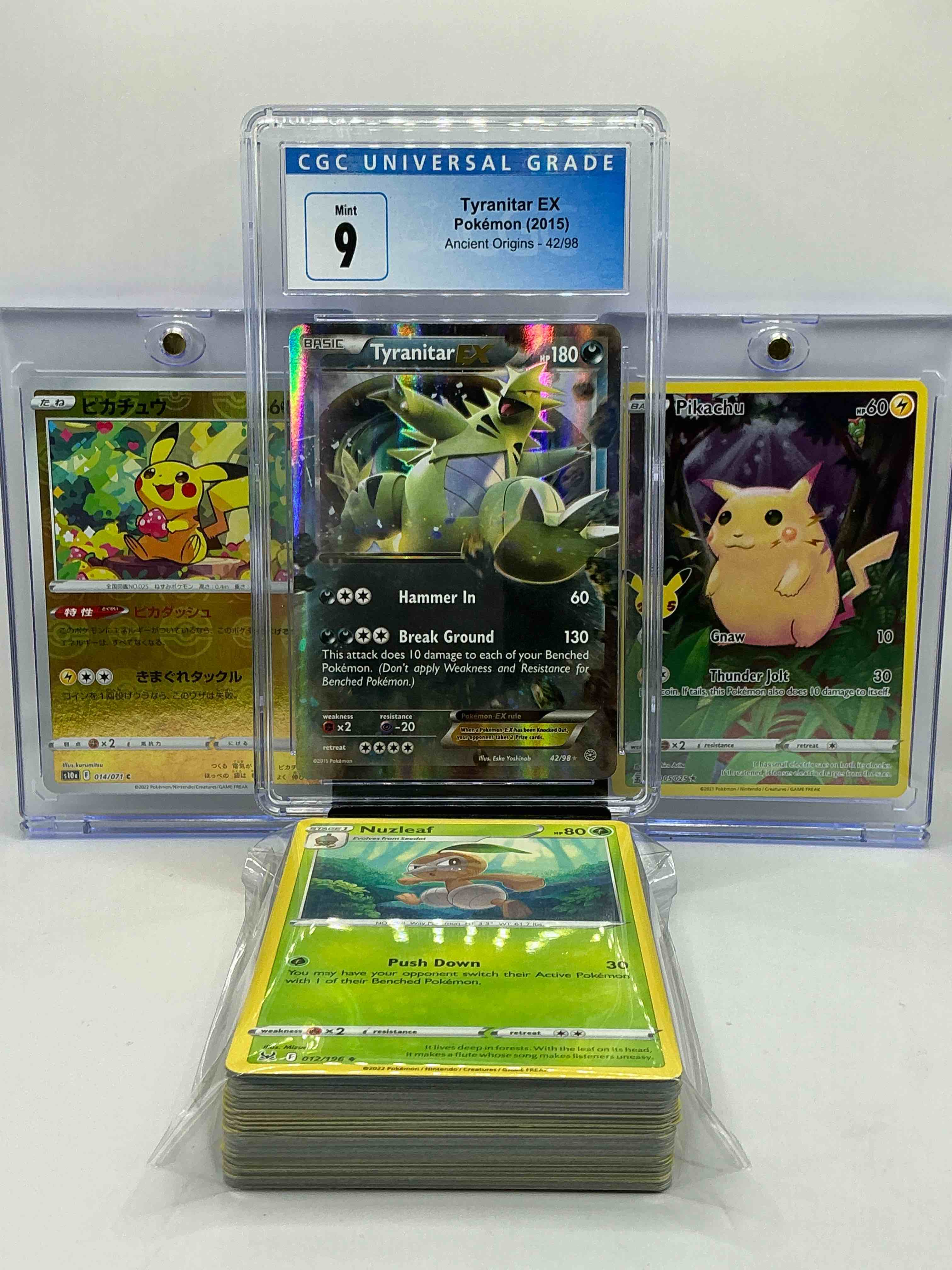 Pokémon Party! Pikachu Holo Thunder Jolt, Tyranitar EX Holo Mint 9 Card & More! 50 Card Pokémon Lot! Commons, Holos, Legends & More! Commons & Heroes Alike!