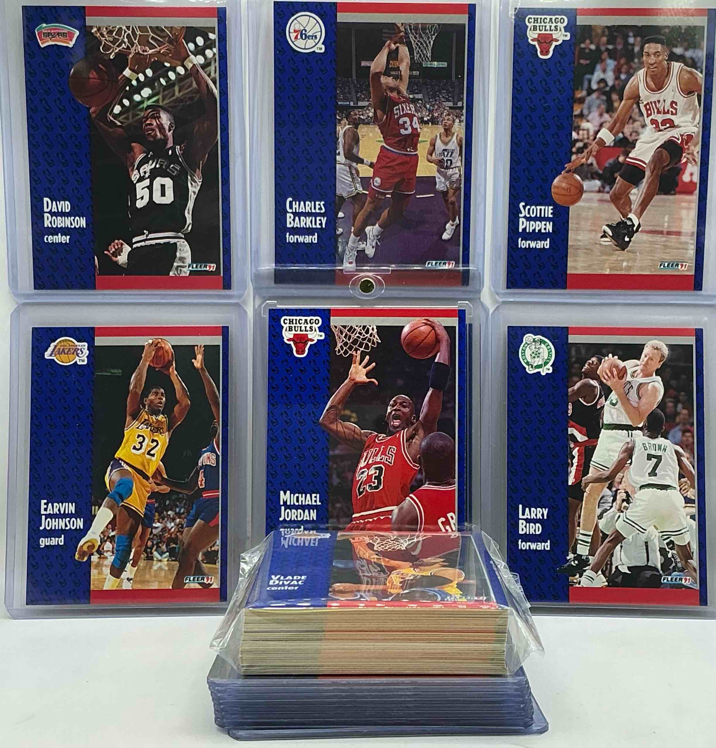 Michael Jordan! 1991 Fleer 50 Card Basketball! All Stars, League Leaders, Commons & More! The BEST Cards From The Year! Michael Jordan, Larry Bird, Magic Johnson, Scottie Pippen, David Robinson, Charles Barkley, Akeem Olajuwon, Karl Malone, Clyde Drexler & More! All Stars, Hall Of Famers, Champions & More, The Perfect Mix Of Miscellaneous '91 NBA Variety!
