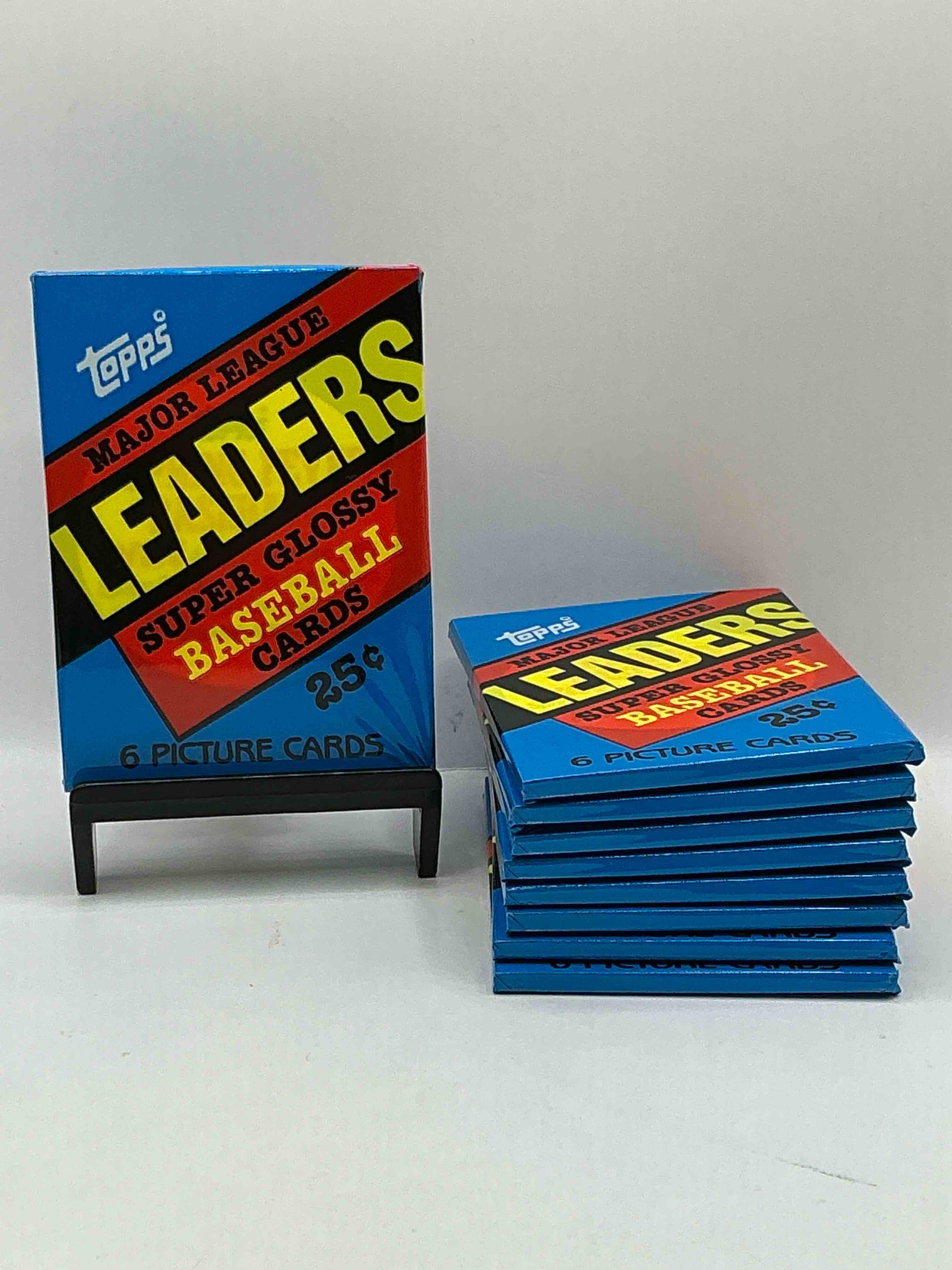 Ultra Rare! 1986 "MLB Leaders" Unopened Miniature Baseball Collectible Card Packs, 6 Cards Per Pack, Direct From Original Retail Case. Super Rare, Impossible To Find! Like New Condition!