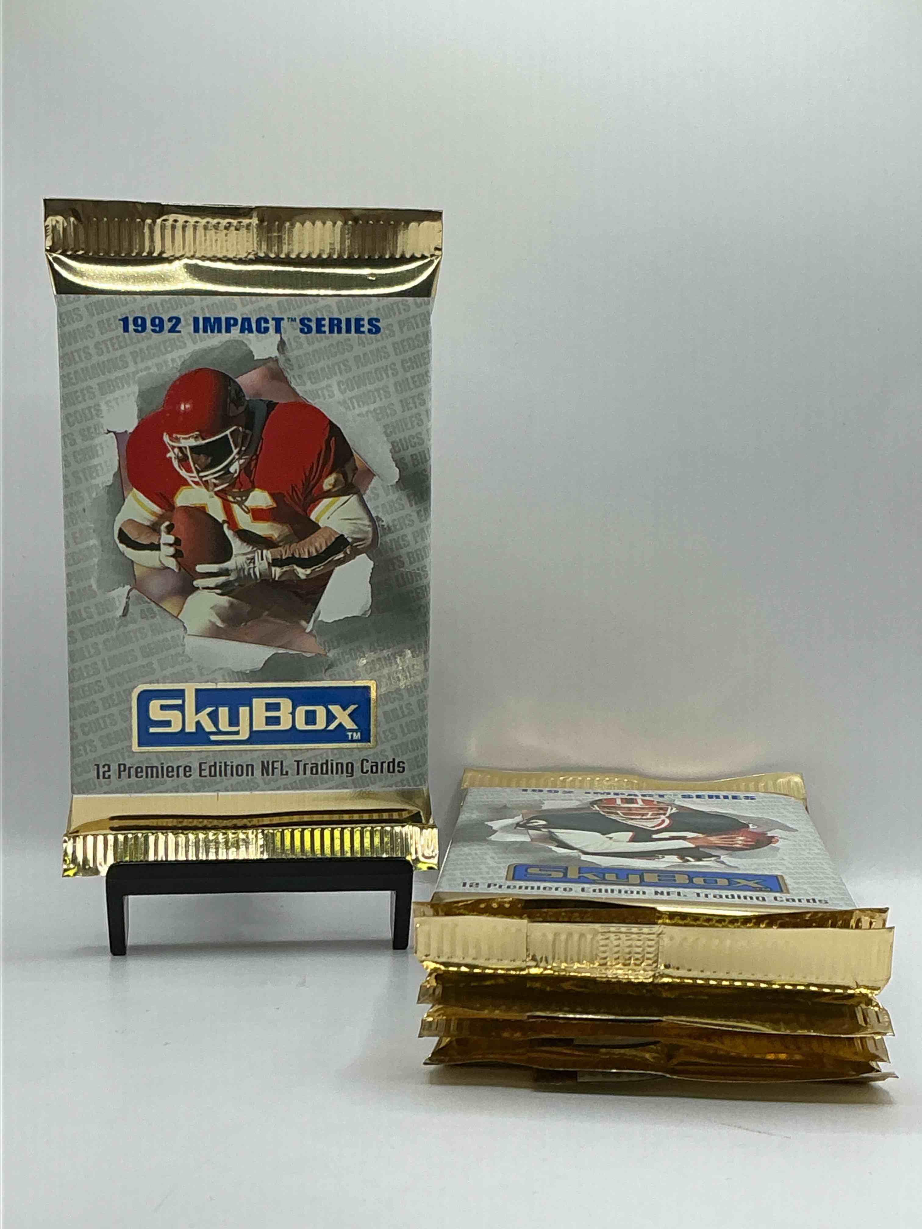 Football Insanity! 1992 Skybox Impact Series Premiere Edition Football Card Packs!All Unopened & Straight From Box! High End Cards! Search For NFL Stars Brett Favre, Jim Kelly, Warren Moon, Joe Montana, Barry Sanders & So Many More, Direct From Original Box!